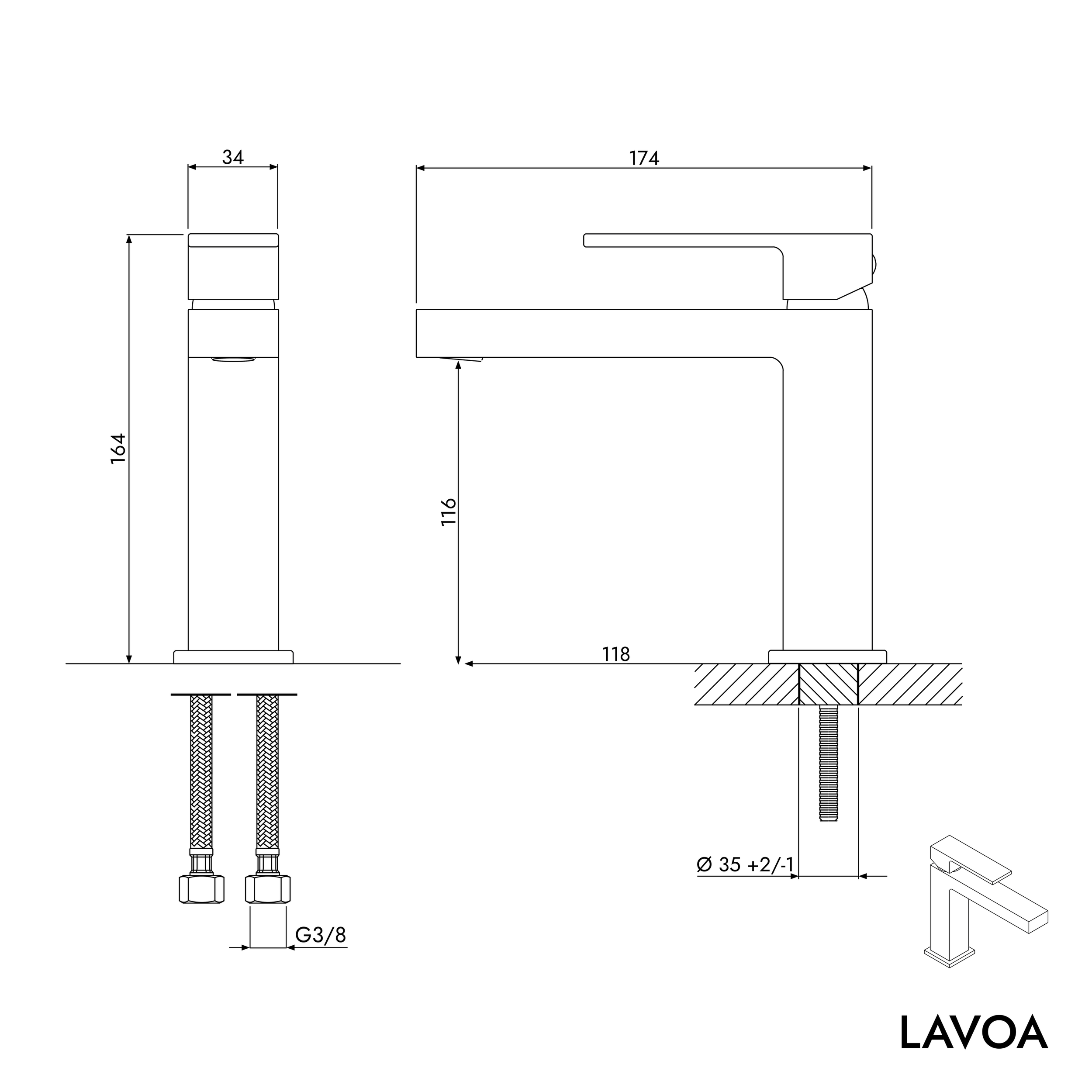 Vaskebordsarmatur LAVOA M