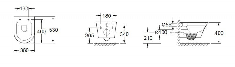 Hængende toilet uden flange 1088R