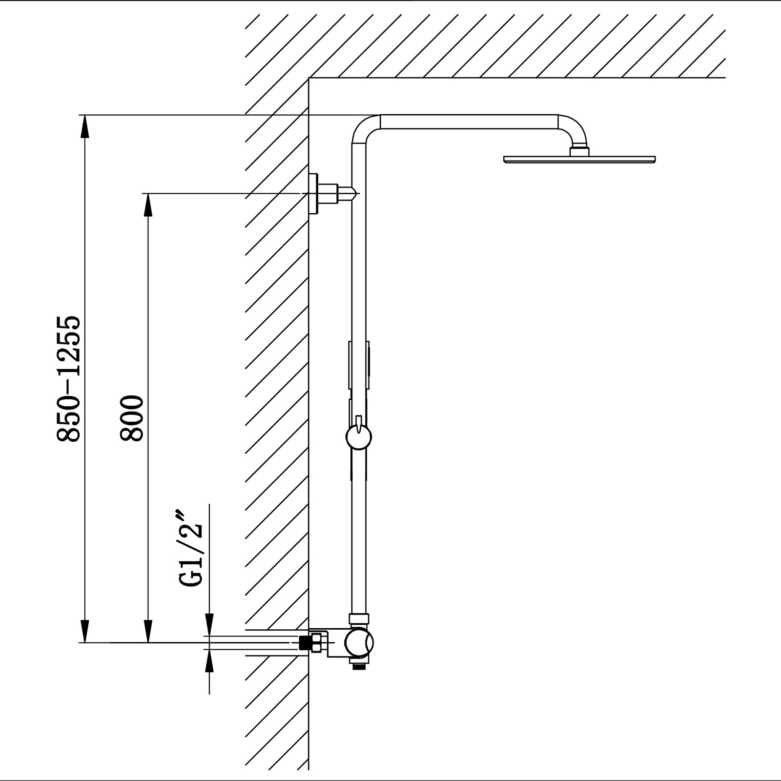 Design brusesøjle termostat 8221 BASIC