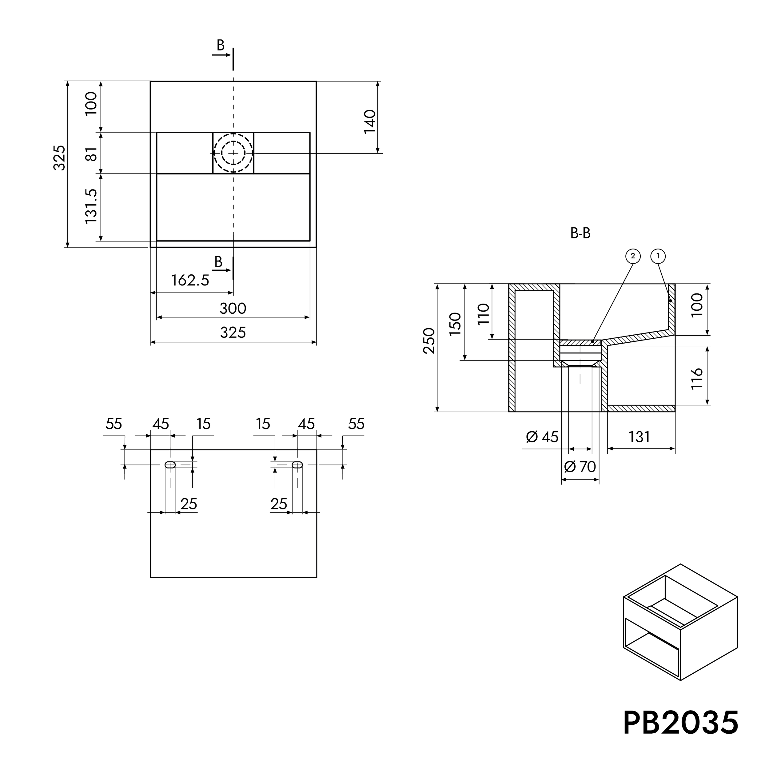 Væghåndvask PB2035