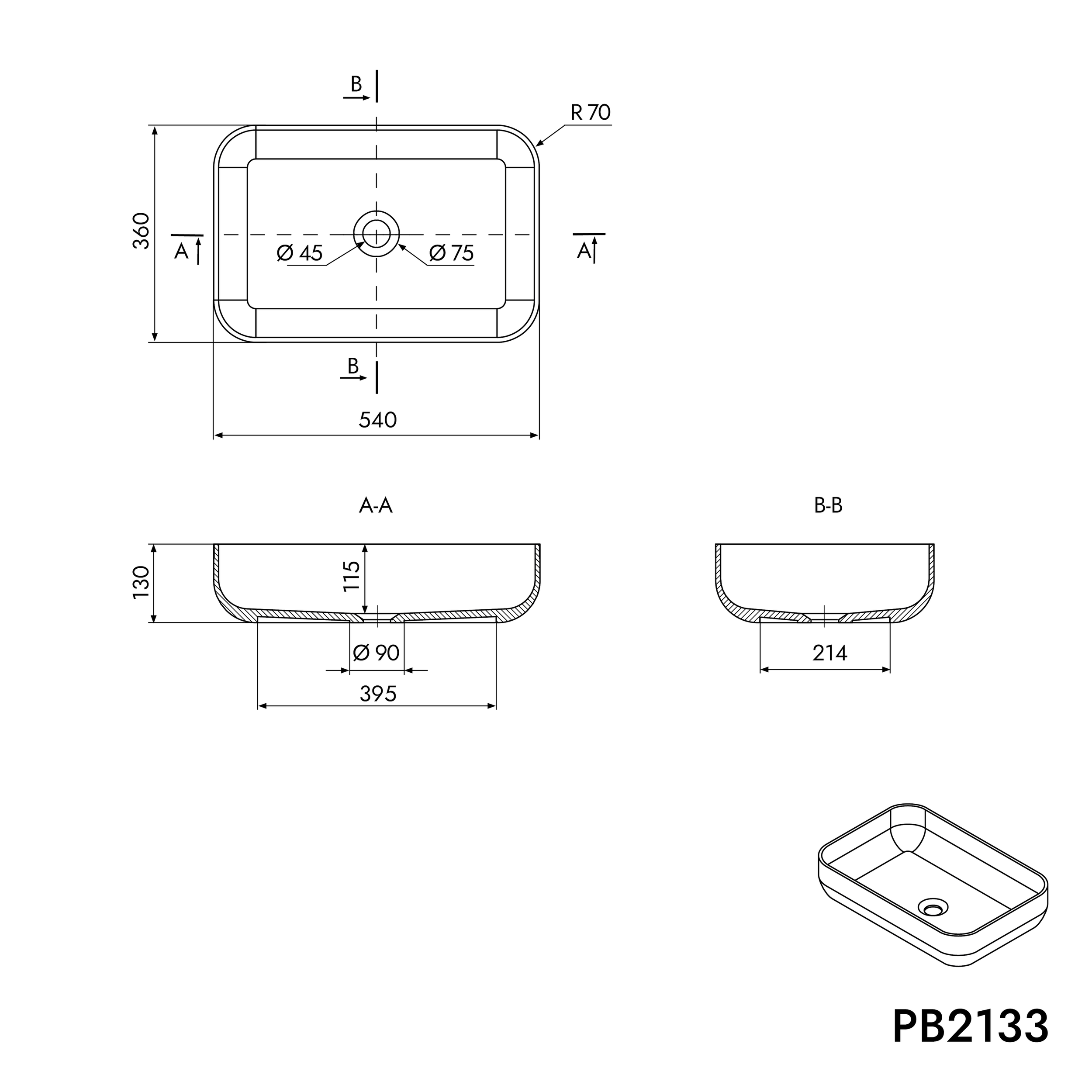 Bordmonteret Håndvask PB2133