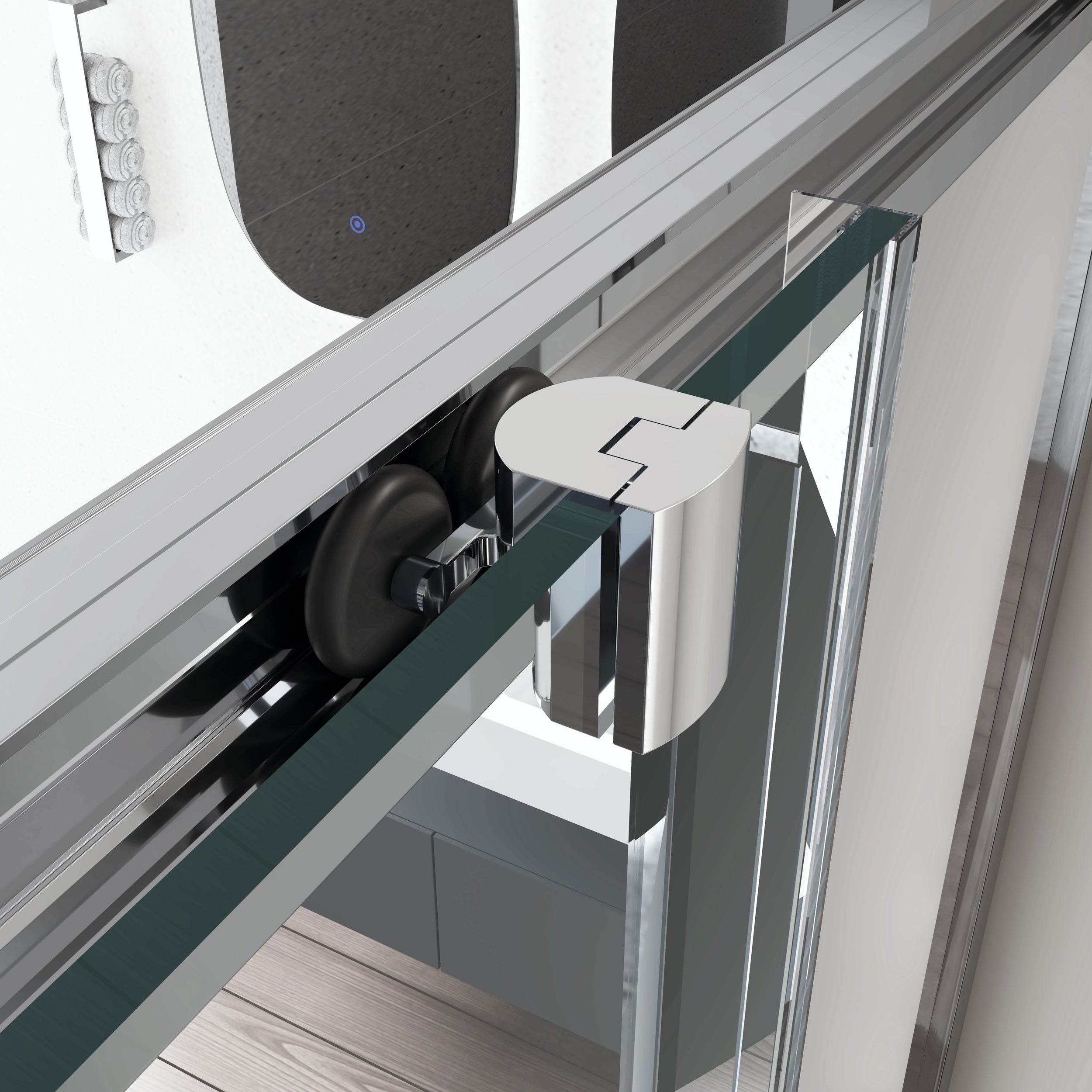 Hjørnebruser med skydedør NT504