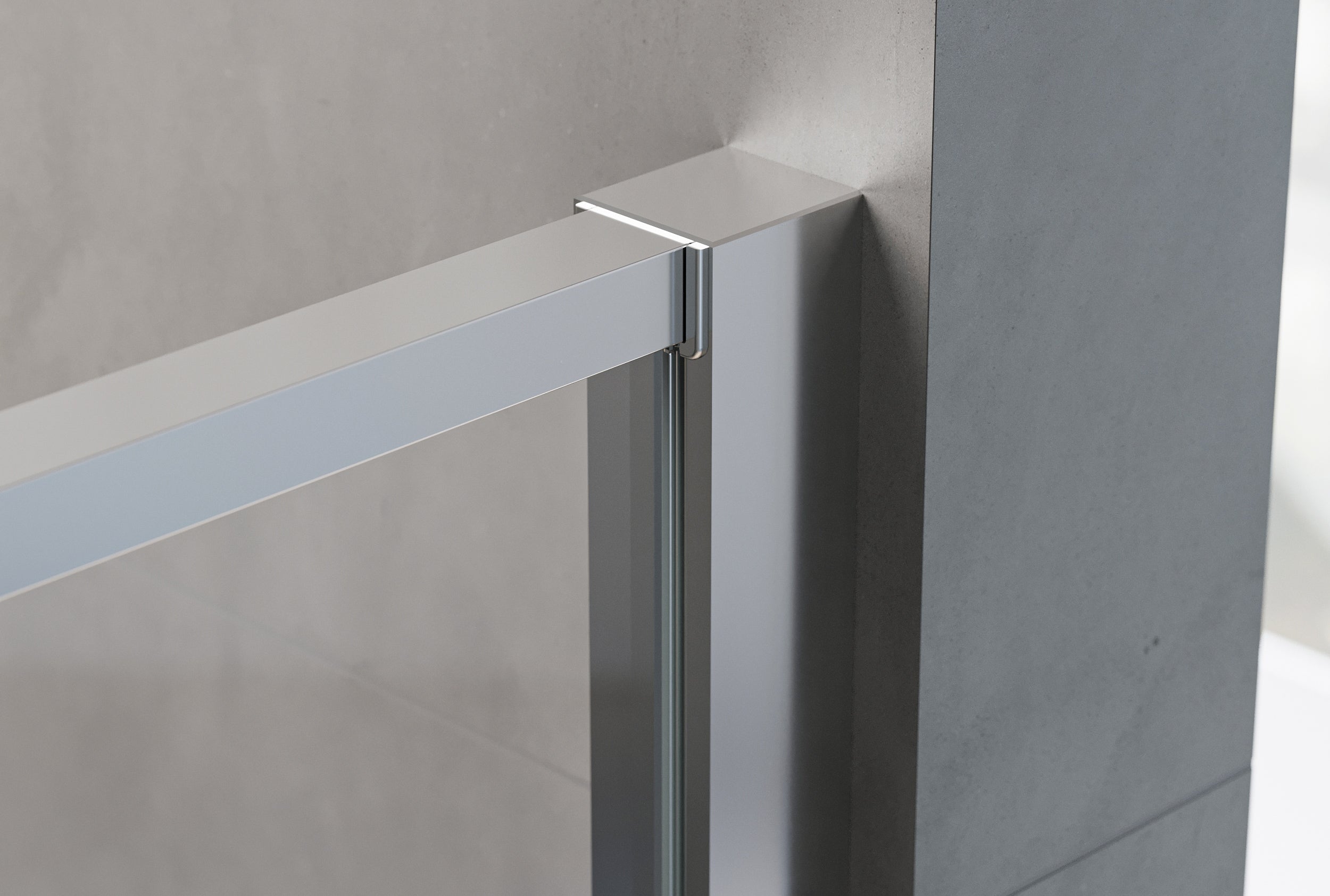 Bruseniche med hængslet dør - to faste paneler NT607 - FLEX