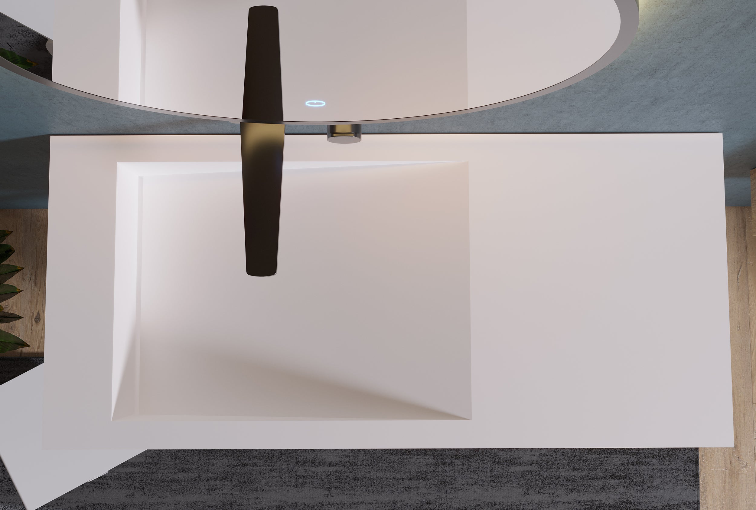 Væghængt håndvask PB2088 i mineralstøbning