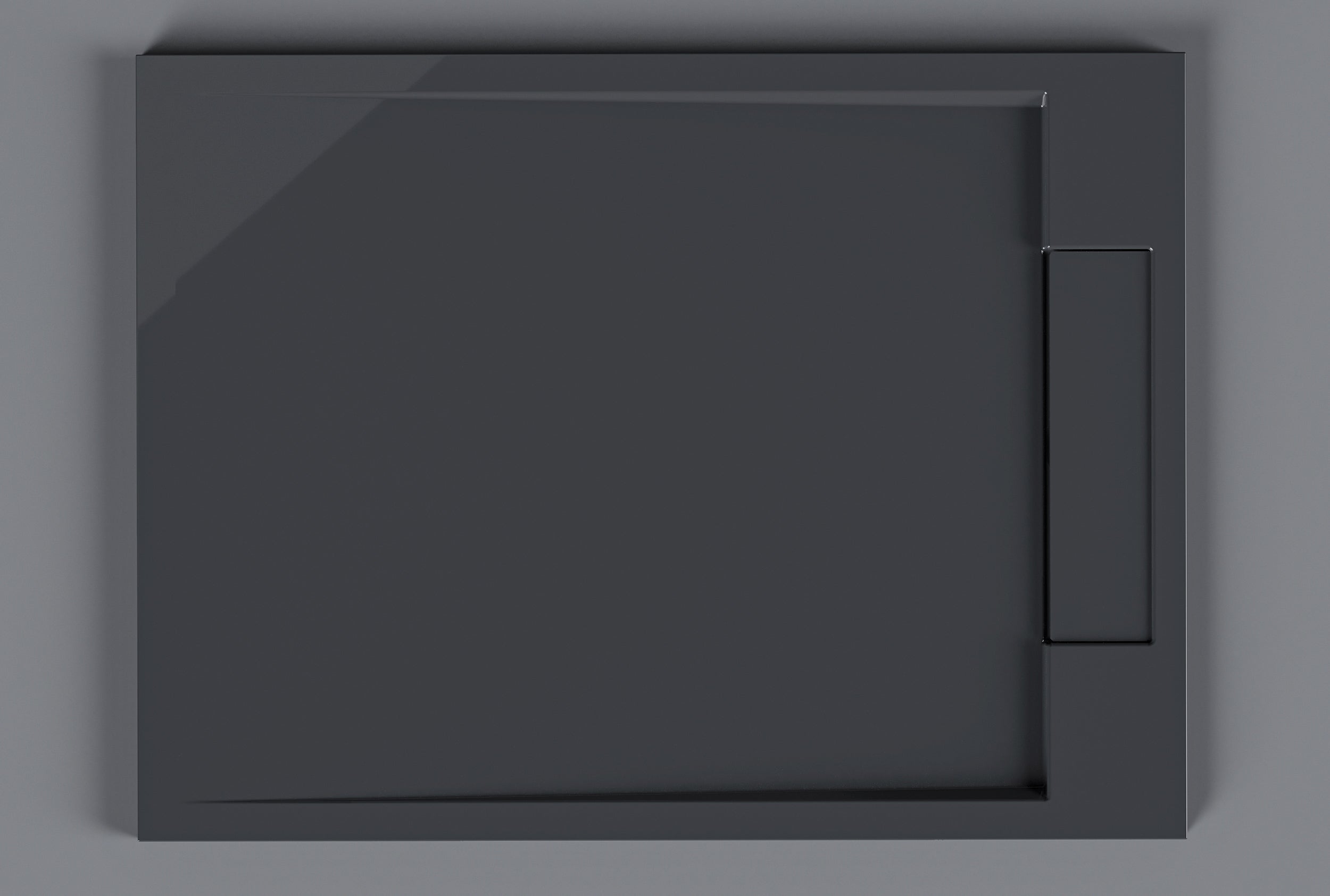 Brusebund af massiv sten (Solid Surface) M2290CG/PB3085GG - skinnende grå 120×90×3,5 cm