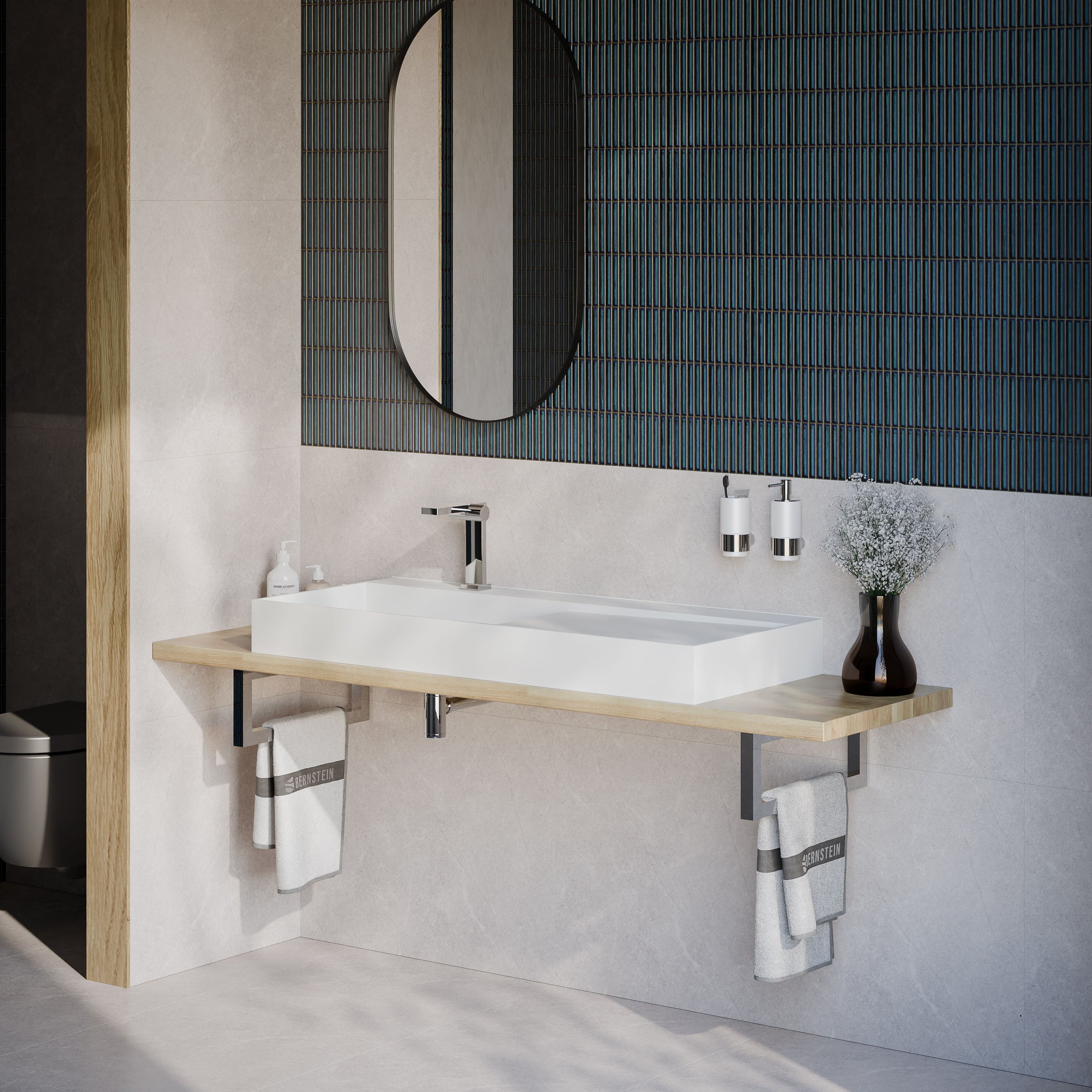 TWG222 væghængt håndvask i mineralstøbning