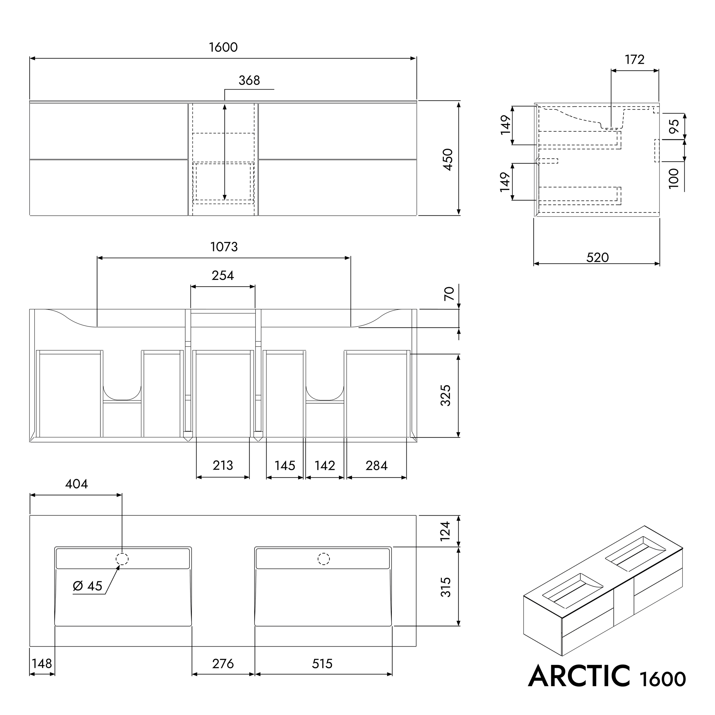 Vaskeskab ARCTIC 1600