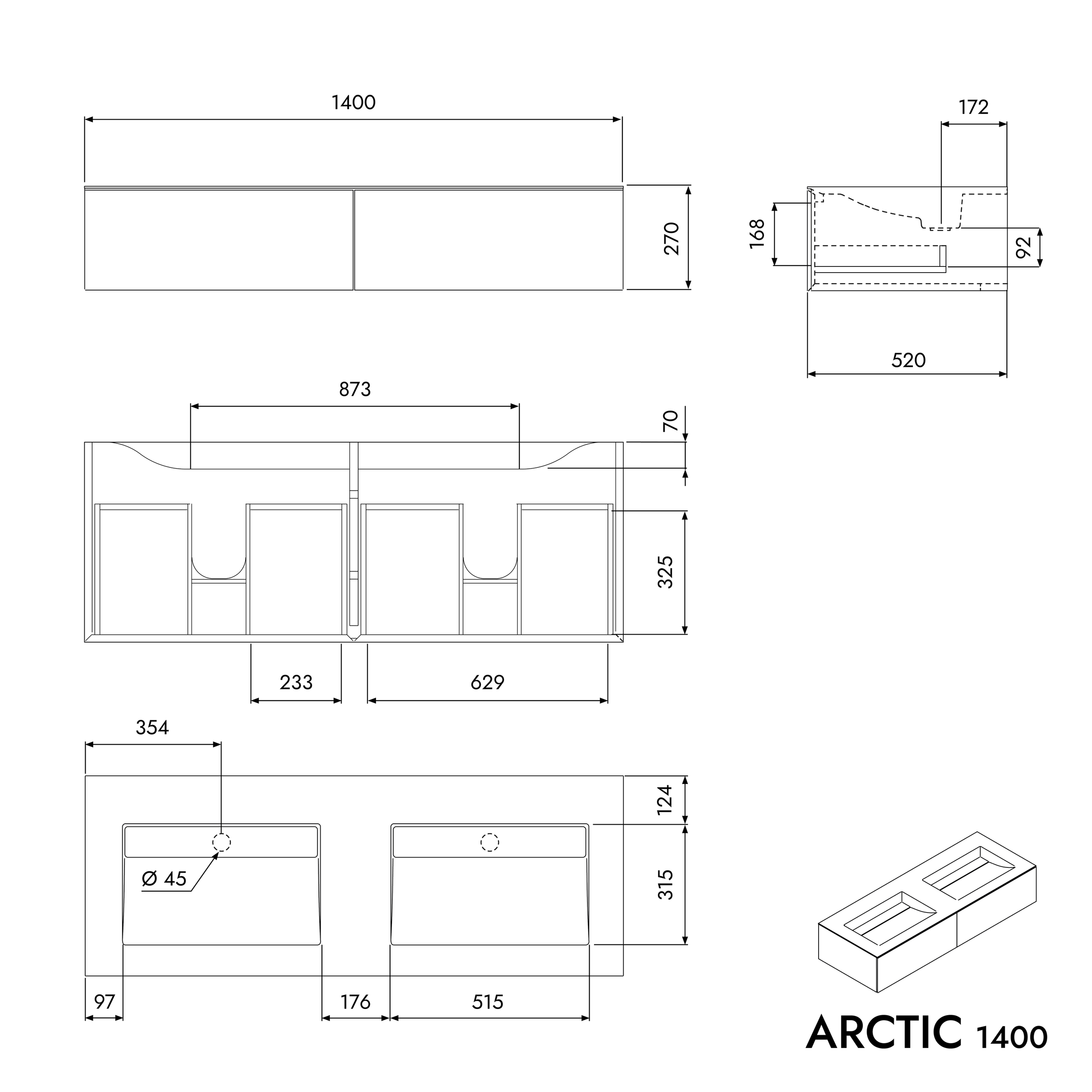 Vaskeskab ARCTIC 1400