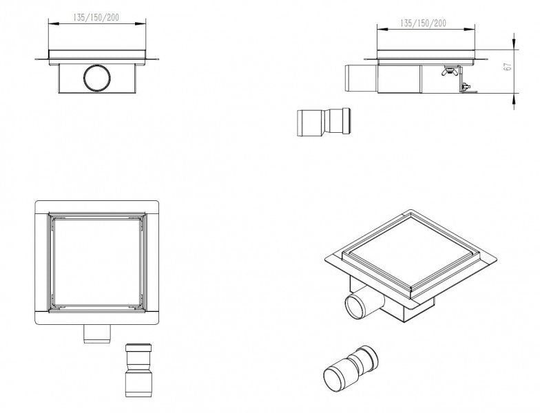 Rustfri ståldrænrende T02