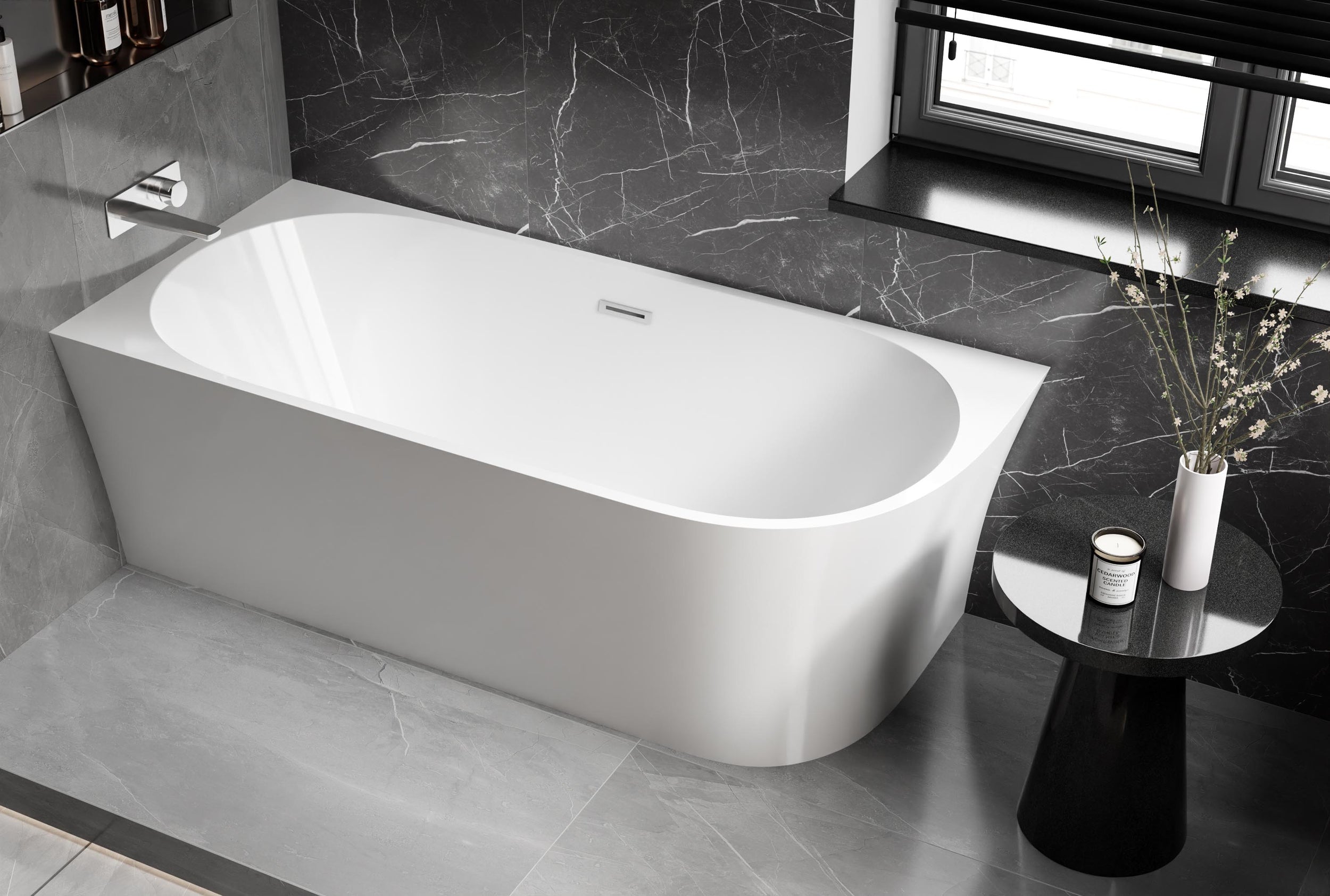 Fritstående badekar NOVA CORNER Akryl