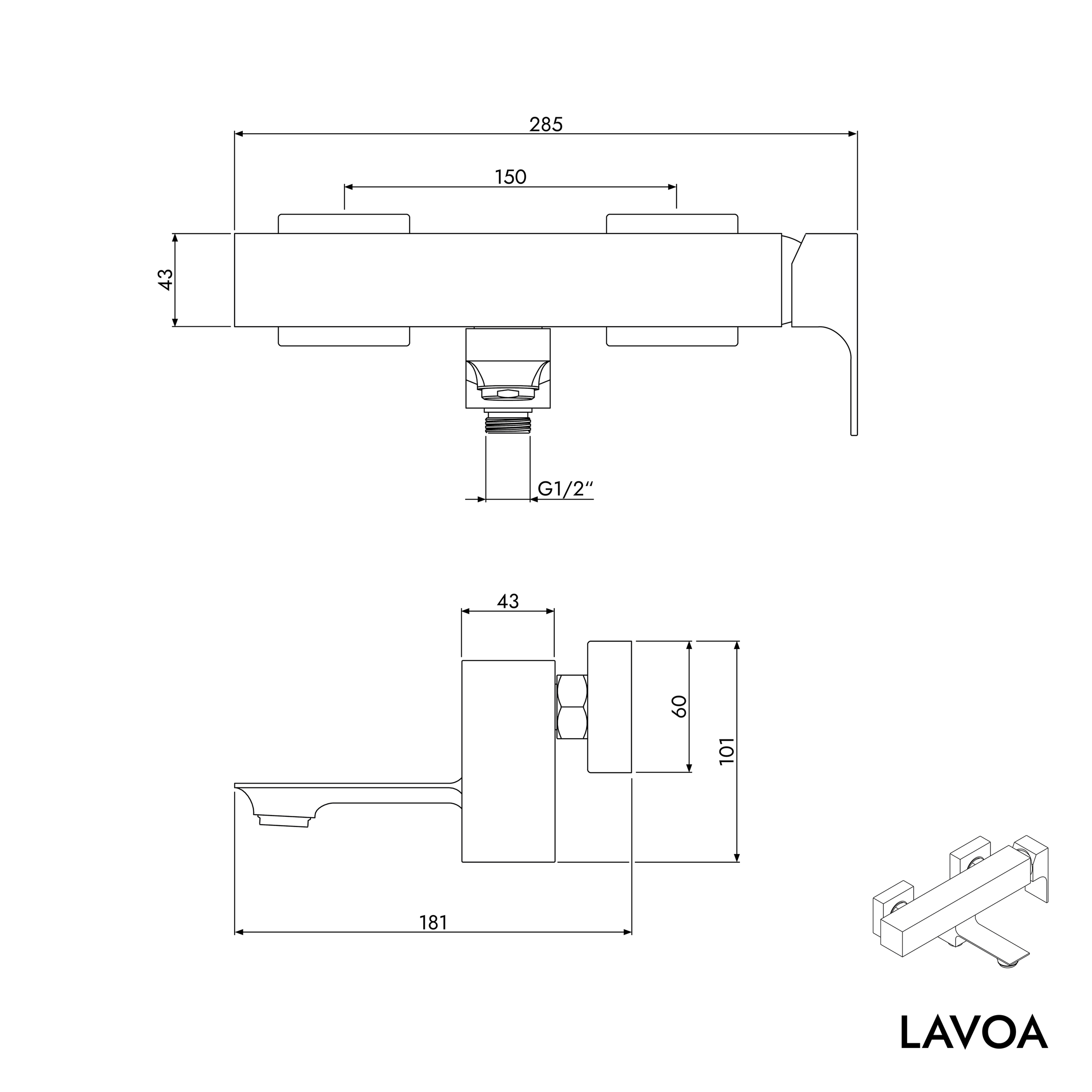 LAVOA badekararmatur
