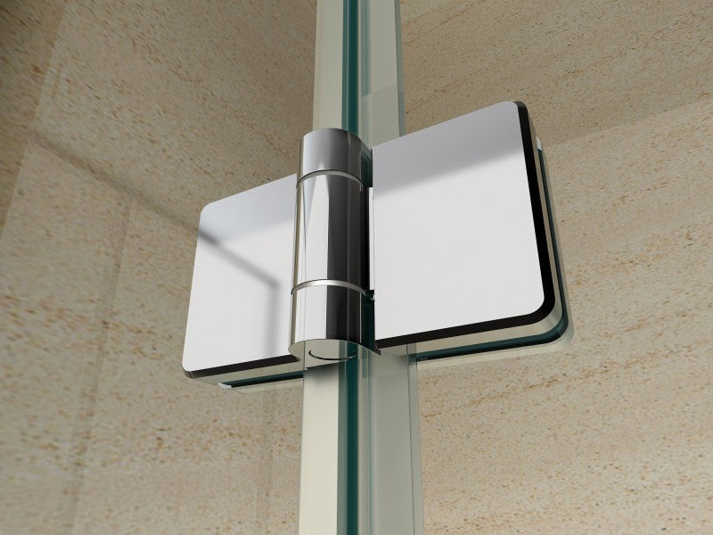 Foldevæg til brusebad, af NANO-glas, EX213, 100 × 100 × 195 cm + brusebund