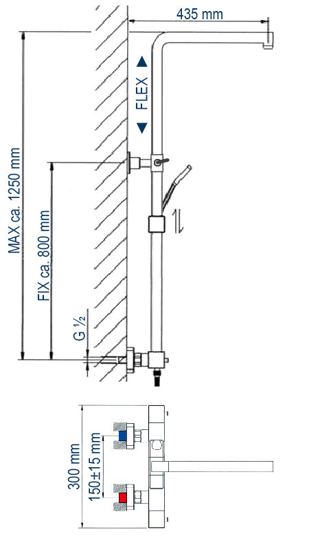 Design brusesøjle Thermostat 3011 Basic