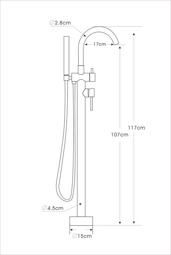 Luksusblandingsbatteri på fod 8028B