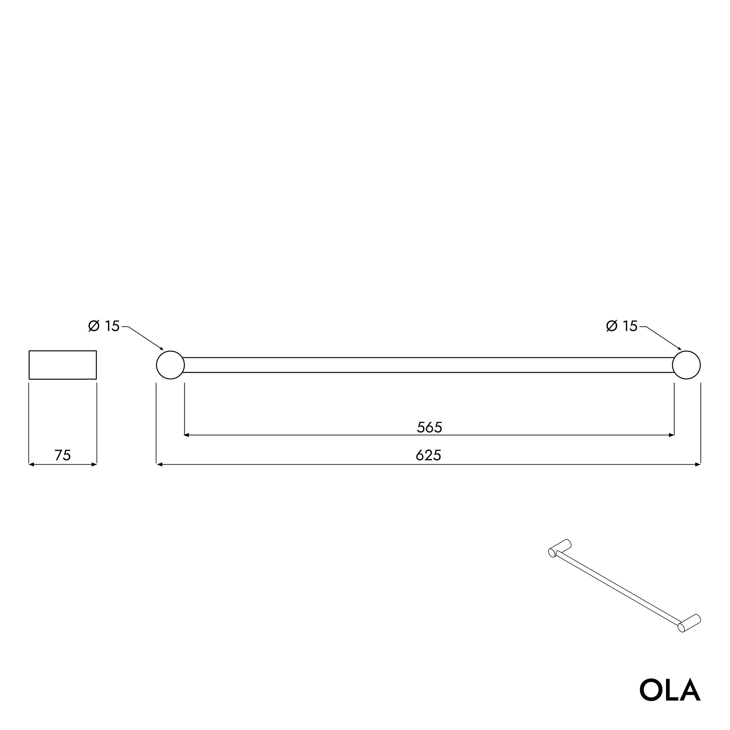 Badehåndklædestang OLA