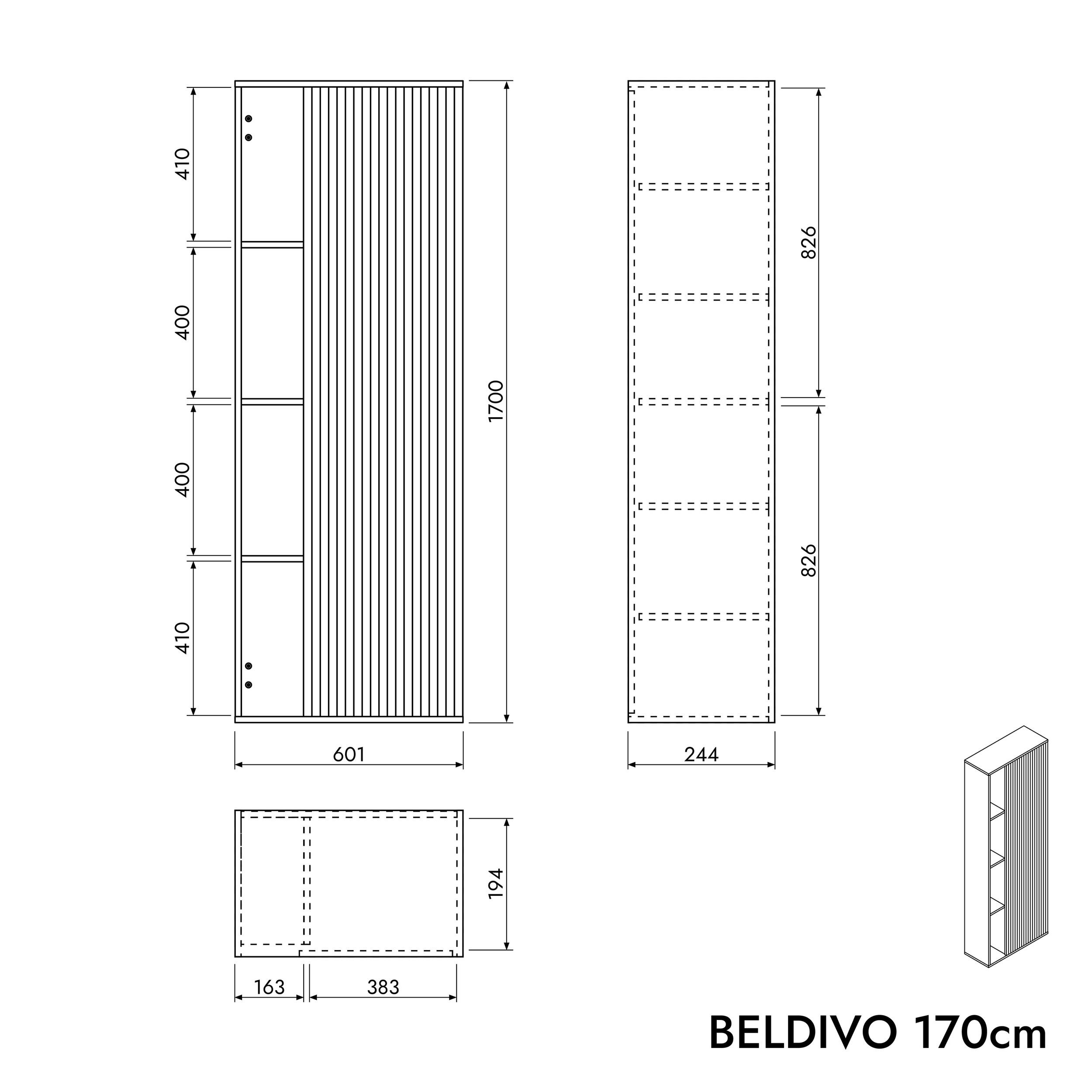Bademøbel sæt BELDIVO 120 cm