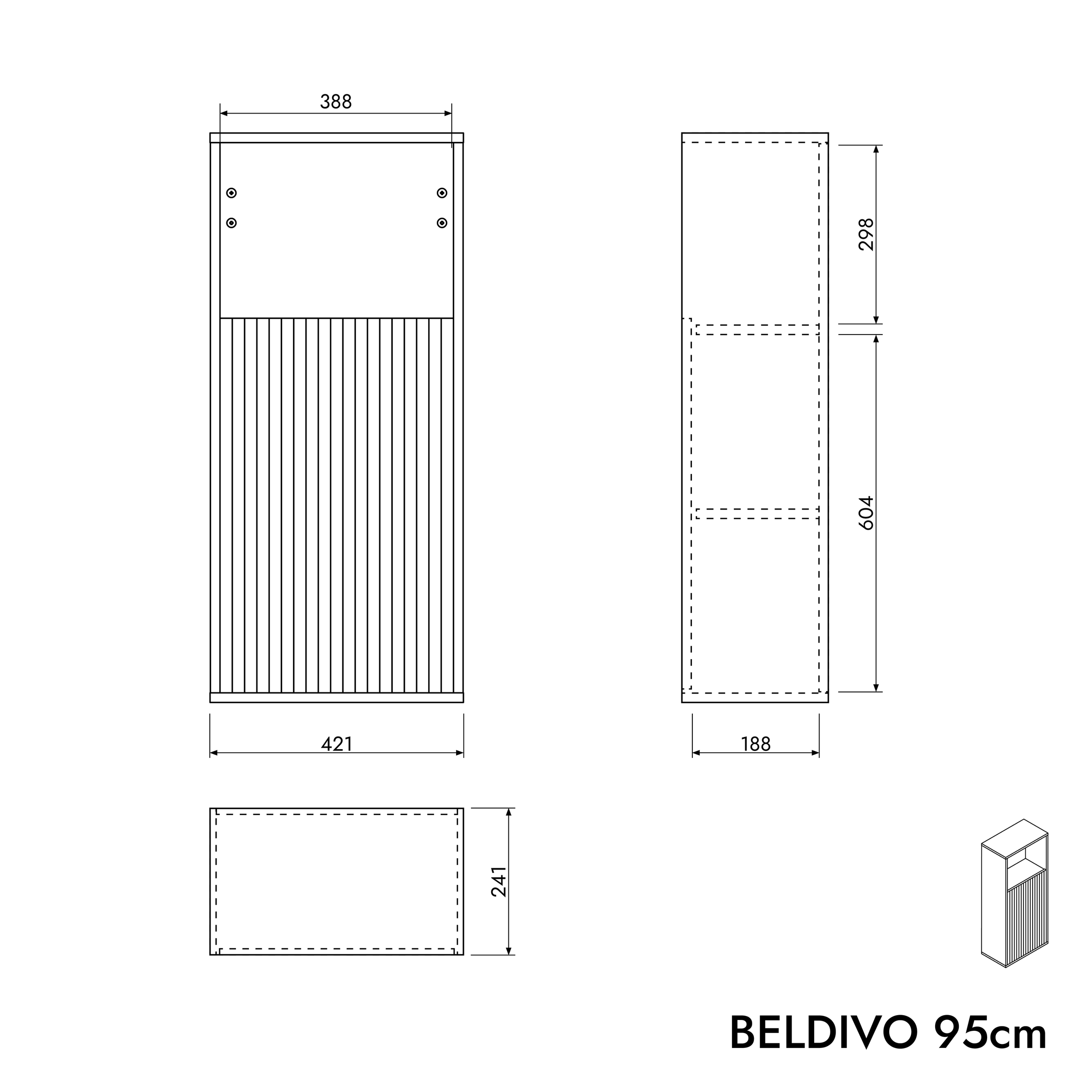 Sideskab BELDIVO 95 cm
