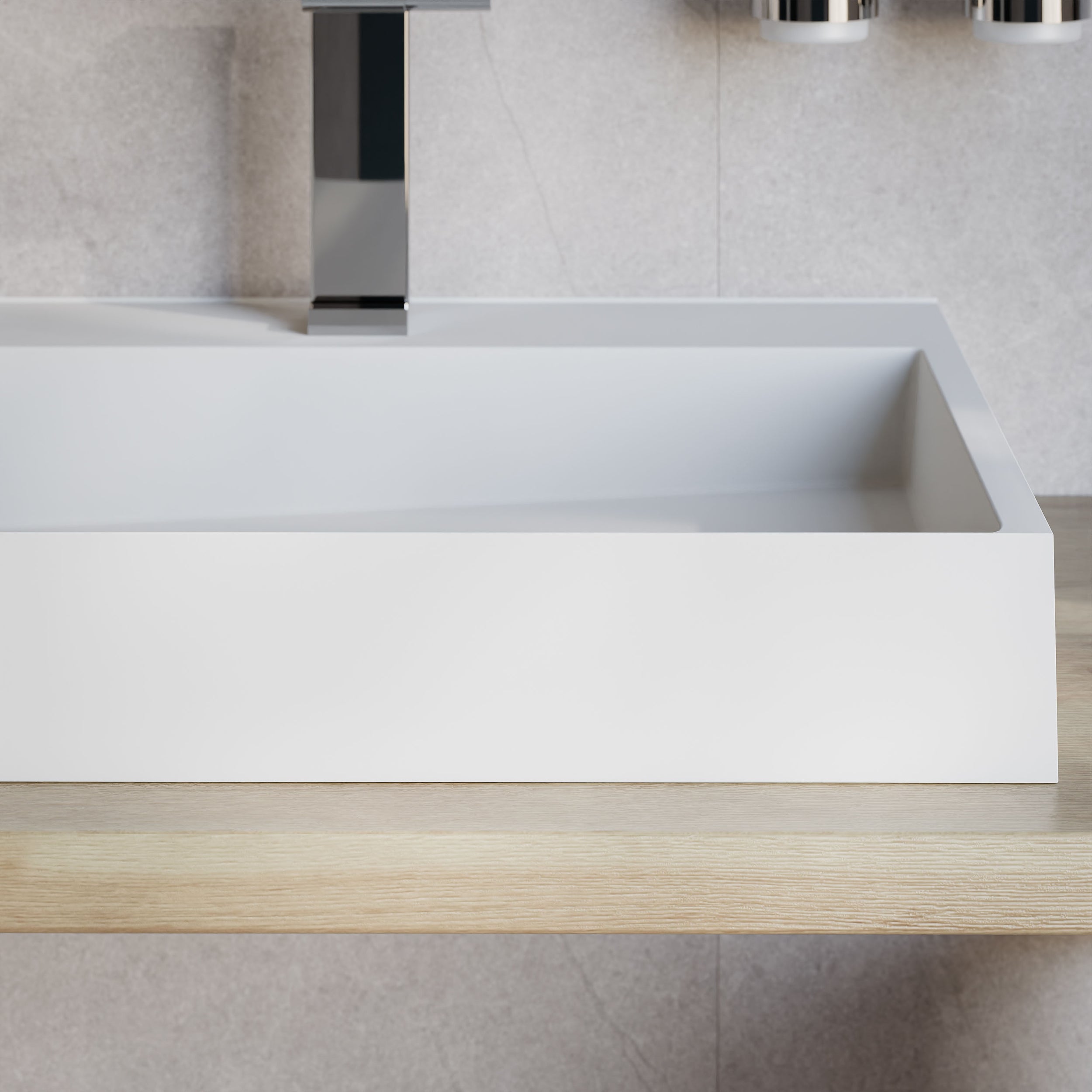 Væghåndvask/håndvask til topmontage BS6001 - hvid - 2 huller til armatur - bredde 120 cm
