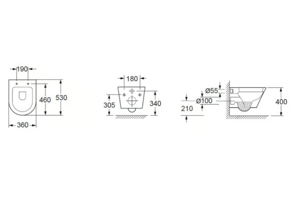Hængende toilet uden flange 1088R