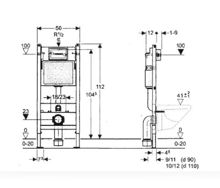 Geberit Duofix Basic forvægselement