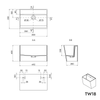 TW18 vægmonteret håndvask i massiv sten