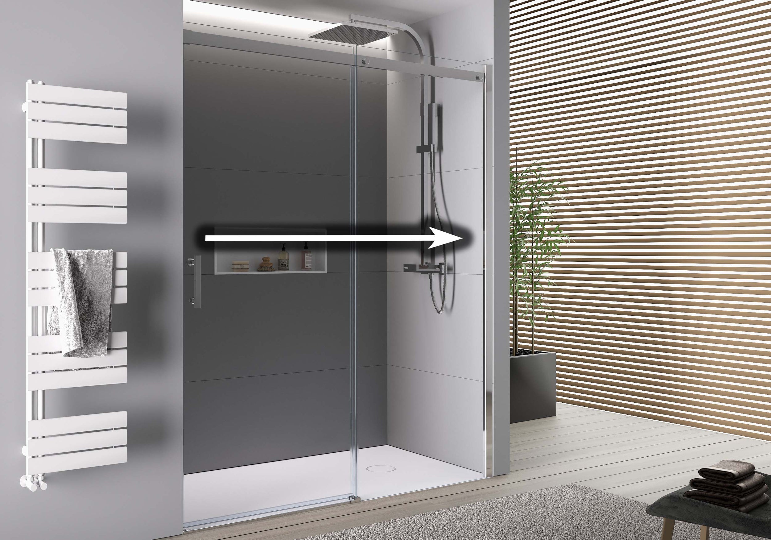 Indbygningsbruser med skydedør DX806A FLEX