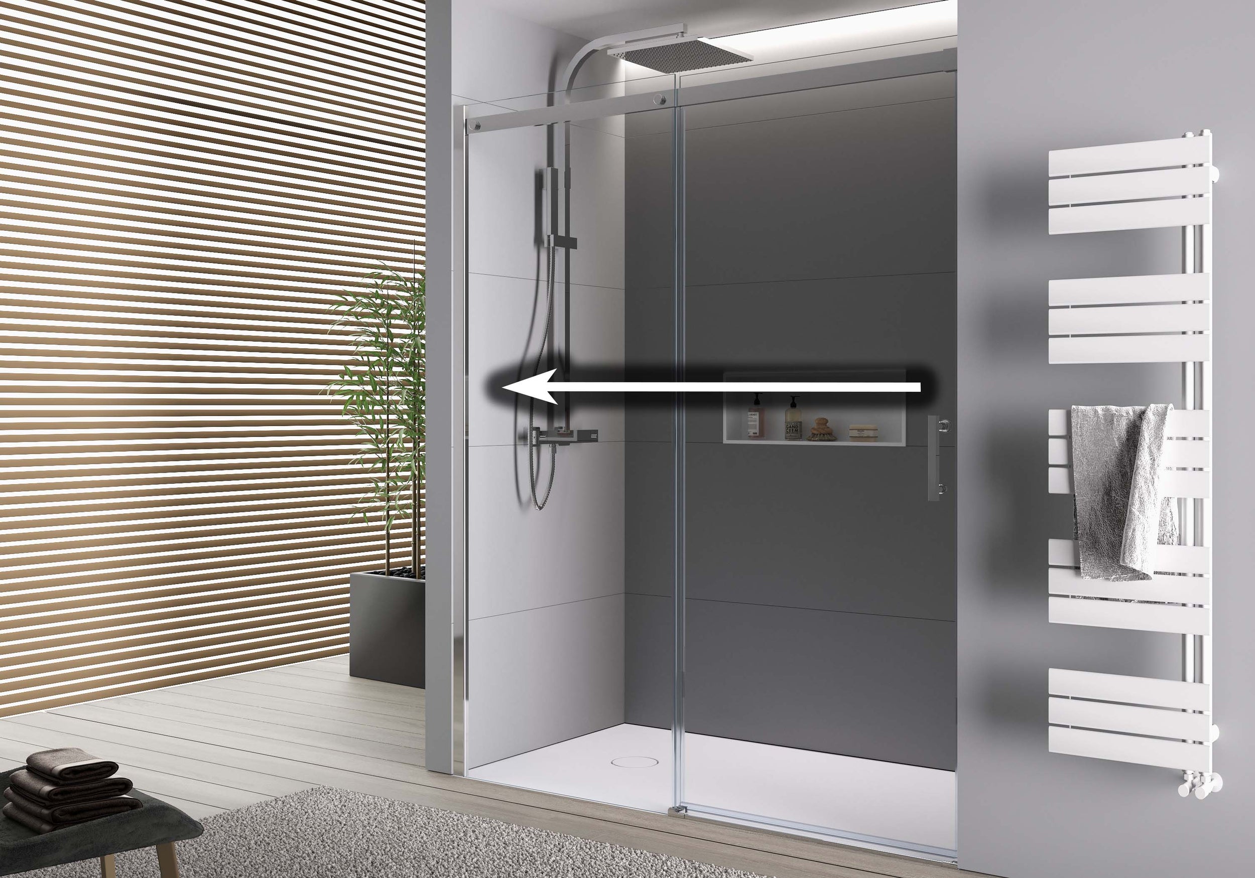 Indbygningsbruser med skydedør DX806A FLEX