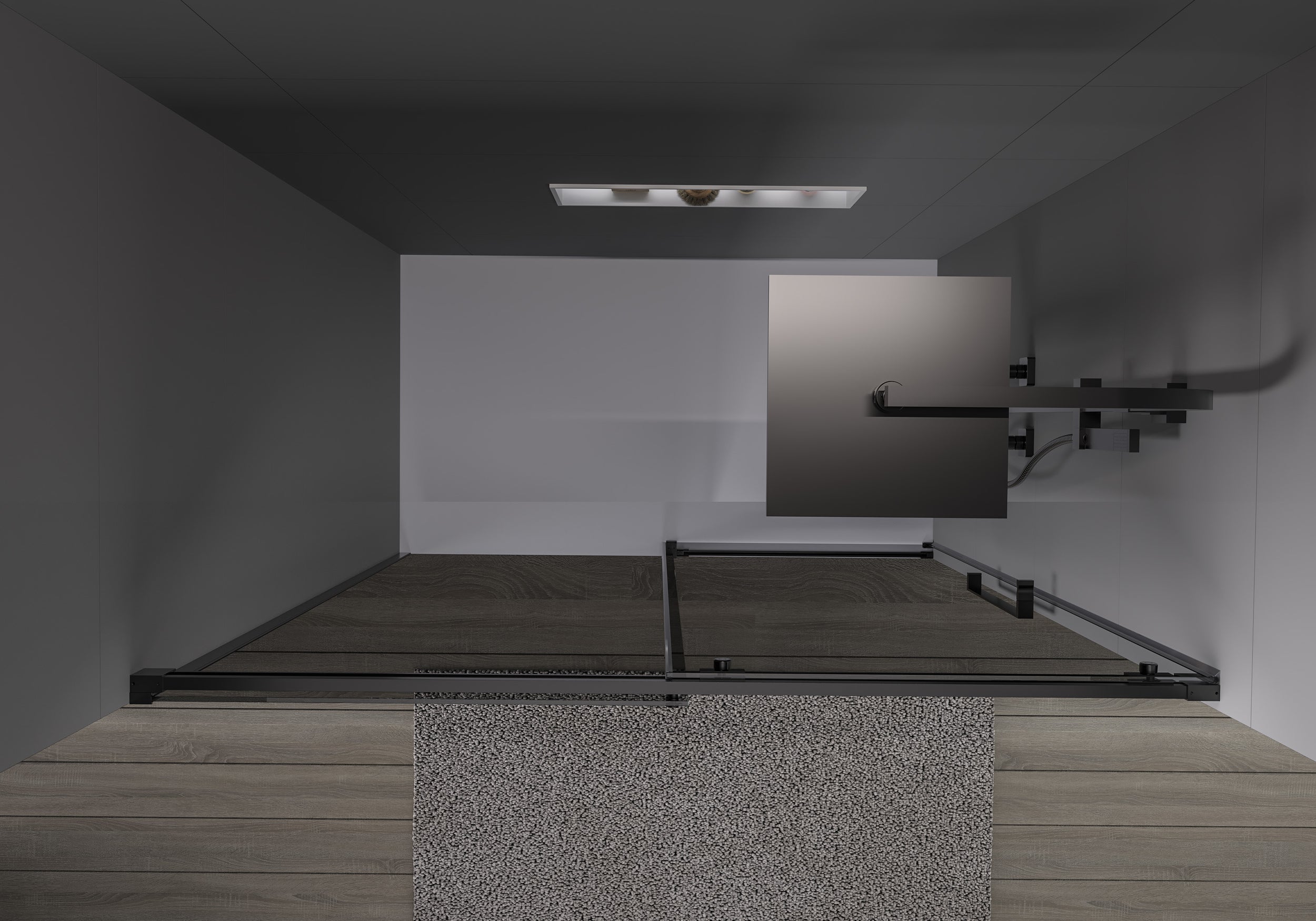 Indbygningsbruser med skydedør Soft-Close DX906 FLEX