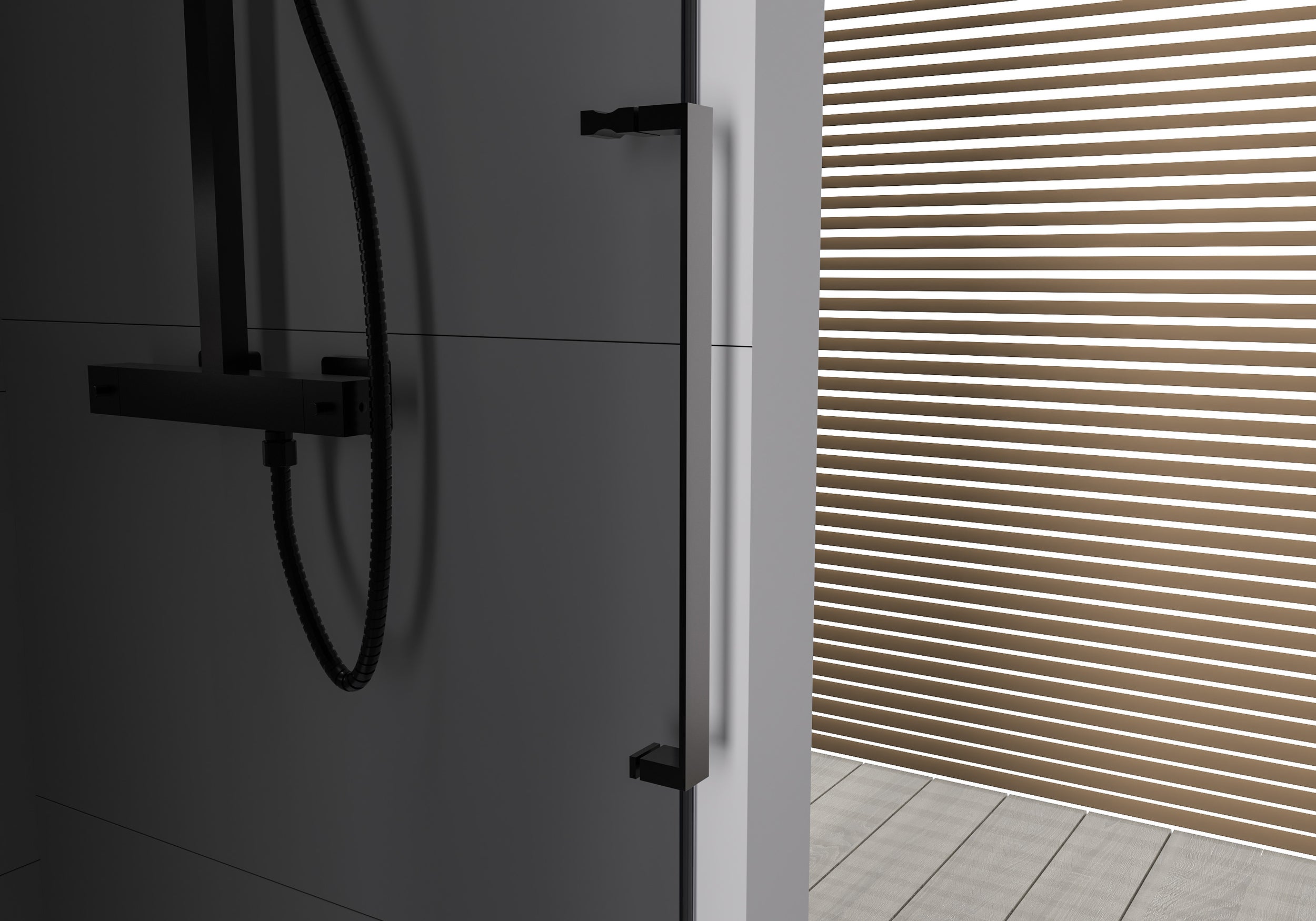 Indbygningsbruser med skydedør Soft-Close DX906 FLEX