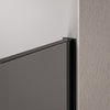 Walk-in Bruseafskærmning 10 mm nanogråt glas EX102 - 1 glasvæg rustfri stålprofil matsort - bredde kan vælges