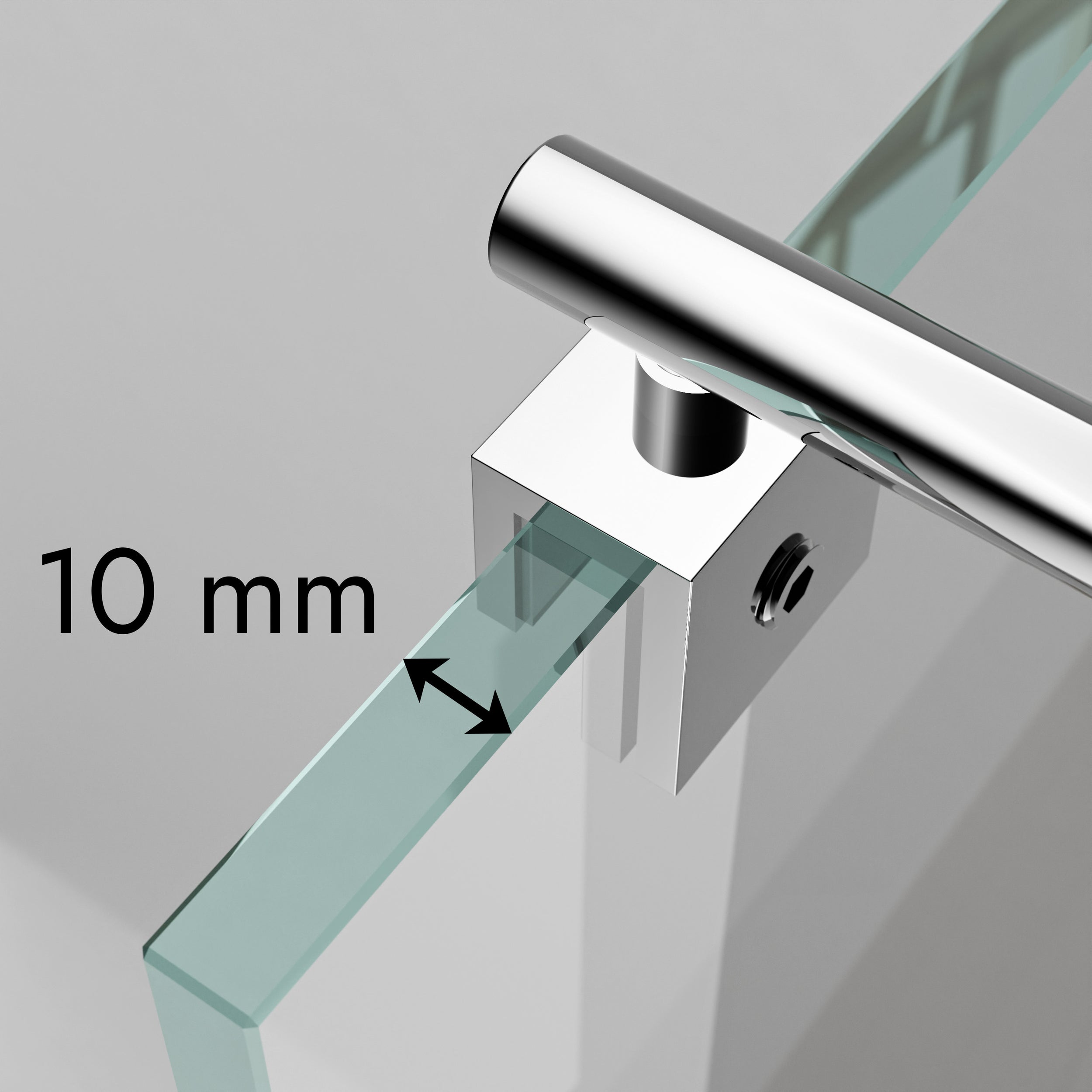 Brusekabine Walk-In Nano ægte glas EX101