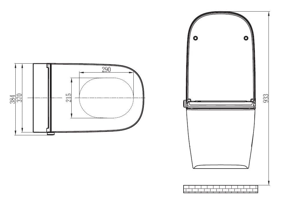 Dusch-WC komplet sæt Basic 1104 med Geberit Duofix forvægselement