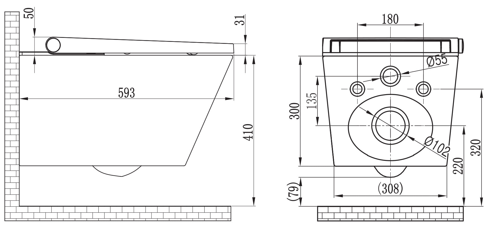 Komplet WC-pakke 36: Brusetoilet Basic 1102