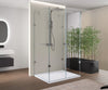 Brusekabine U-form 8 mm nano ægte glas EX412 - 120 x 90 x 195 cm - inklusive brusekar