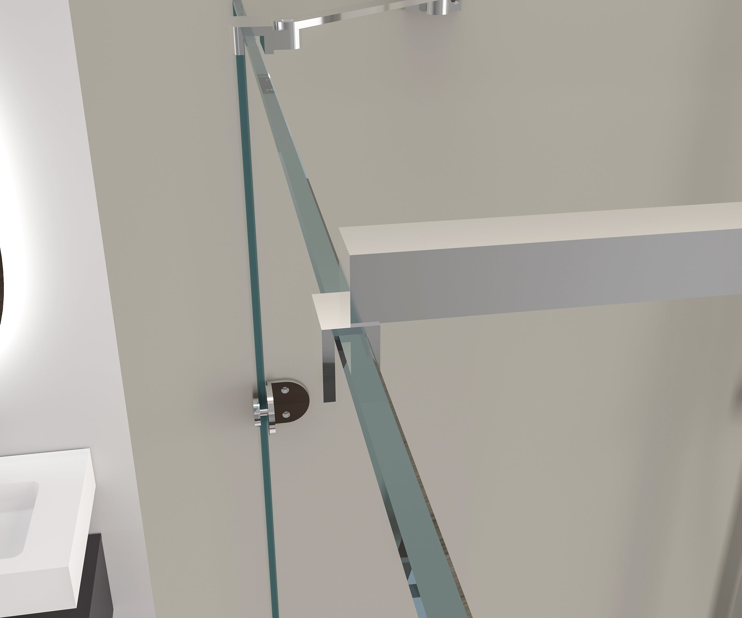 Brusekabine U-form 8 mm nano ægte glas EX412 - 120 x 90 x 195 cm - inklusive brusekar