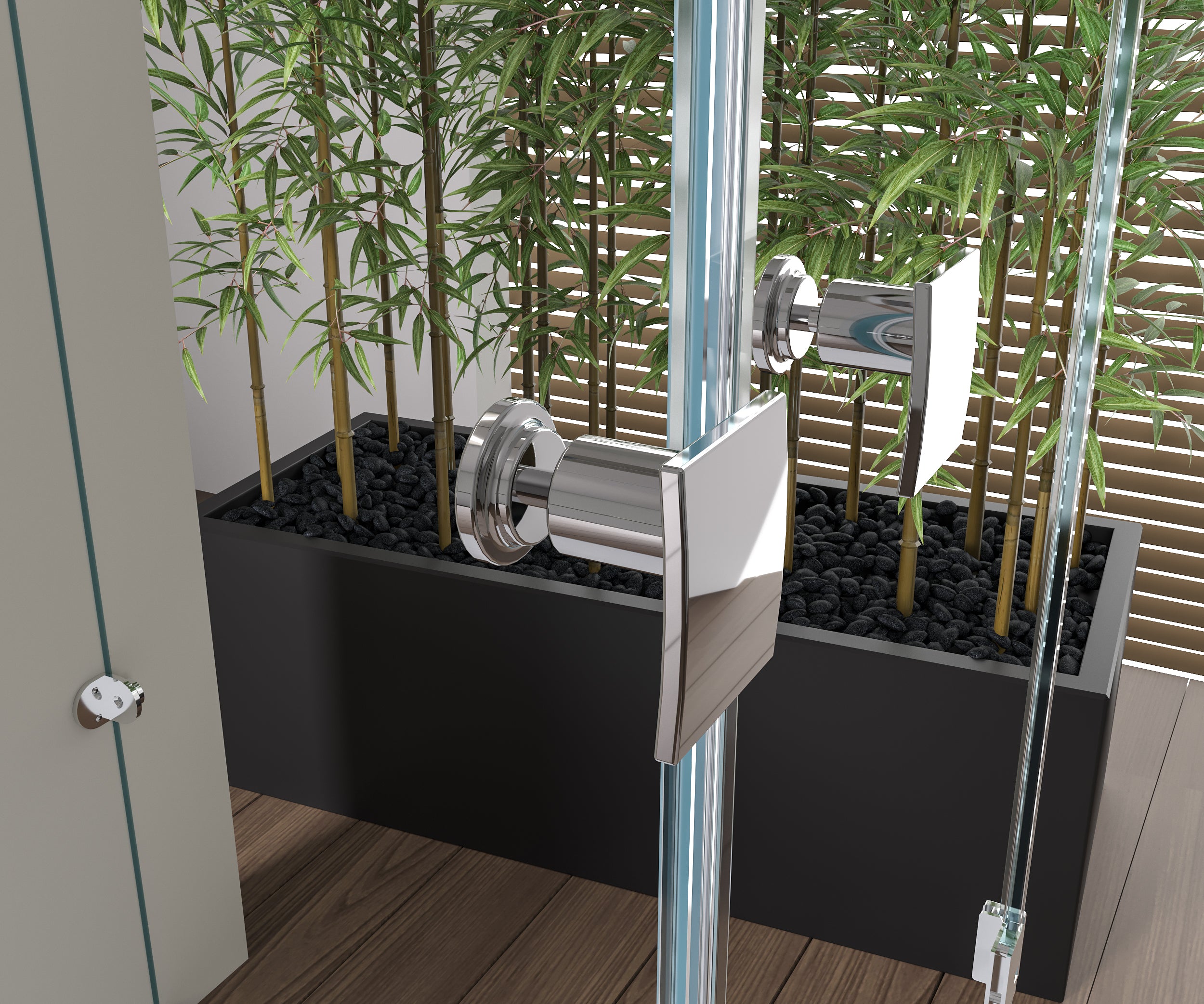 Brusekabine U-form 8 mm nano ægte glas EX412 - 120 x 90 x 195 cm - inklusive brusekar