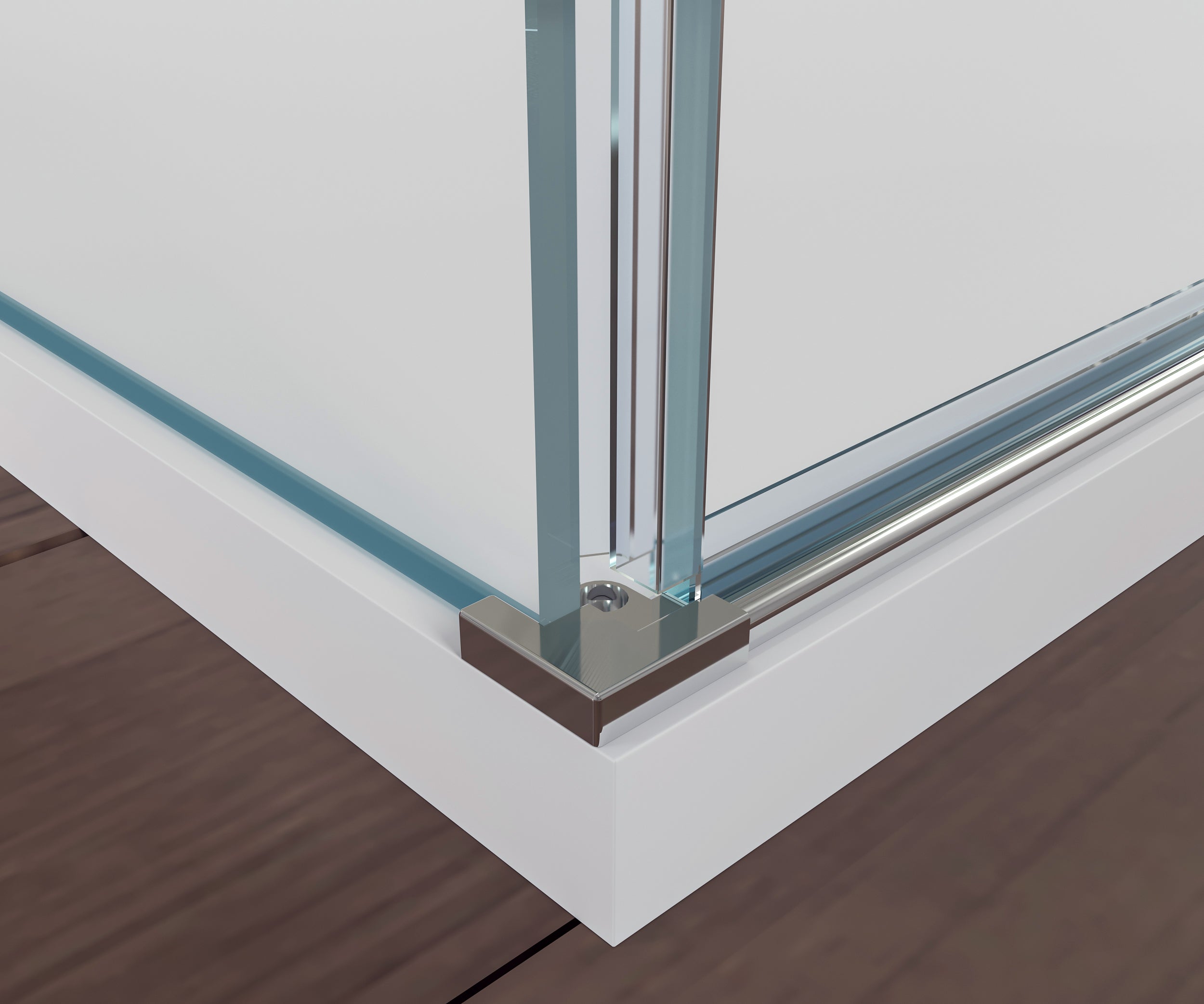 Brusekabine U-form 8 mm nano ægte glas EX412 - 120 x 90 x 195 cm - inklusive brusekar