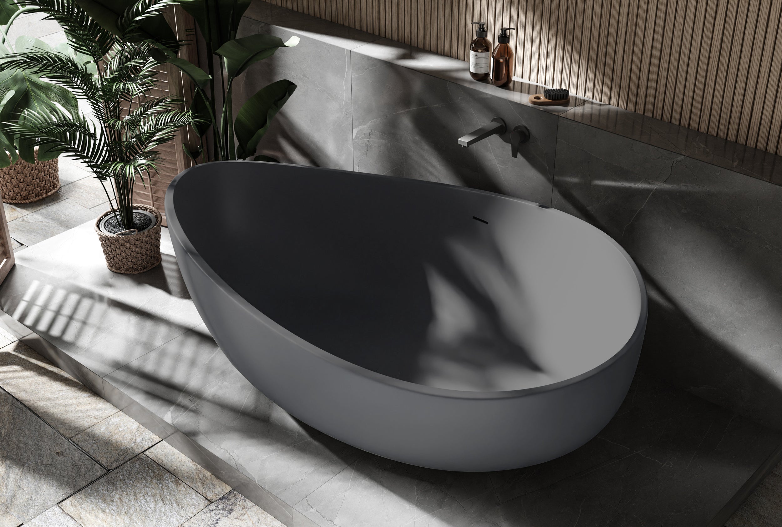 Fritstående badekar WAVE STONE