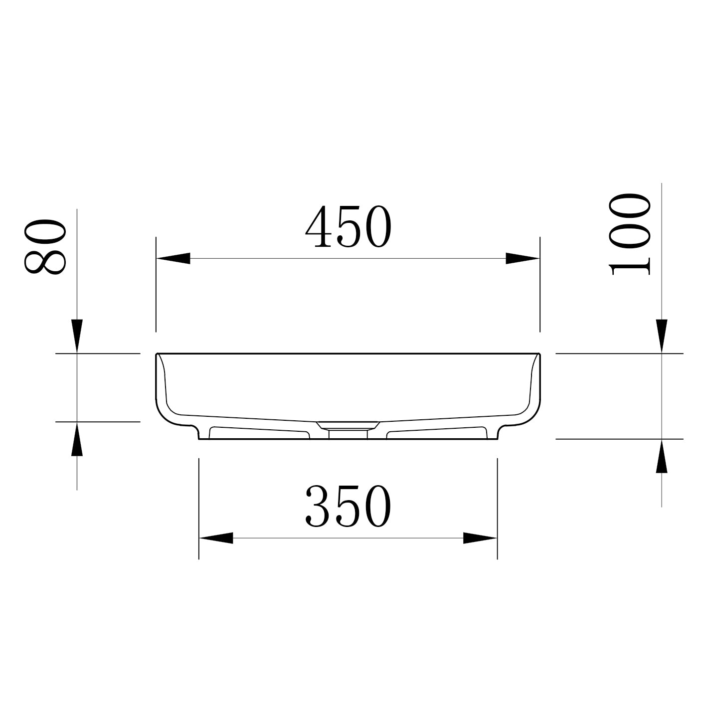 Bordkumme design NT2420 i støbt mineral - matgrå betoneffekt - 45 x 45 x 10 cm