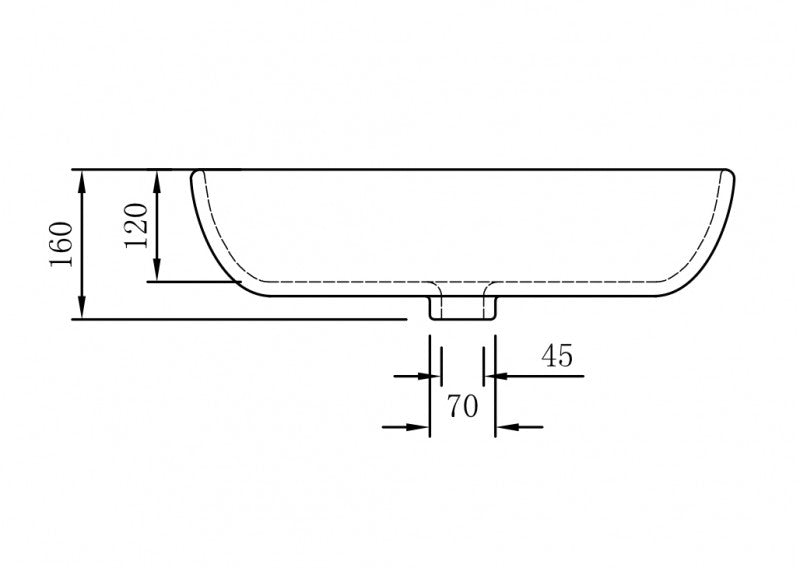 Kumme til topmontage NT3155 - sanitetskeramik - 58×38,5 cm