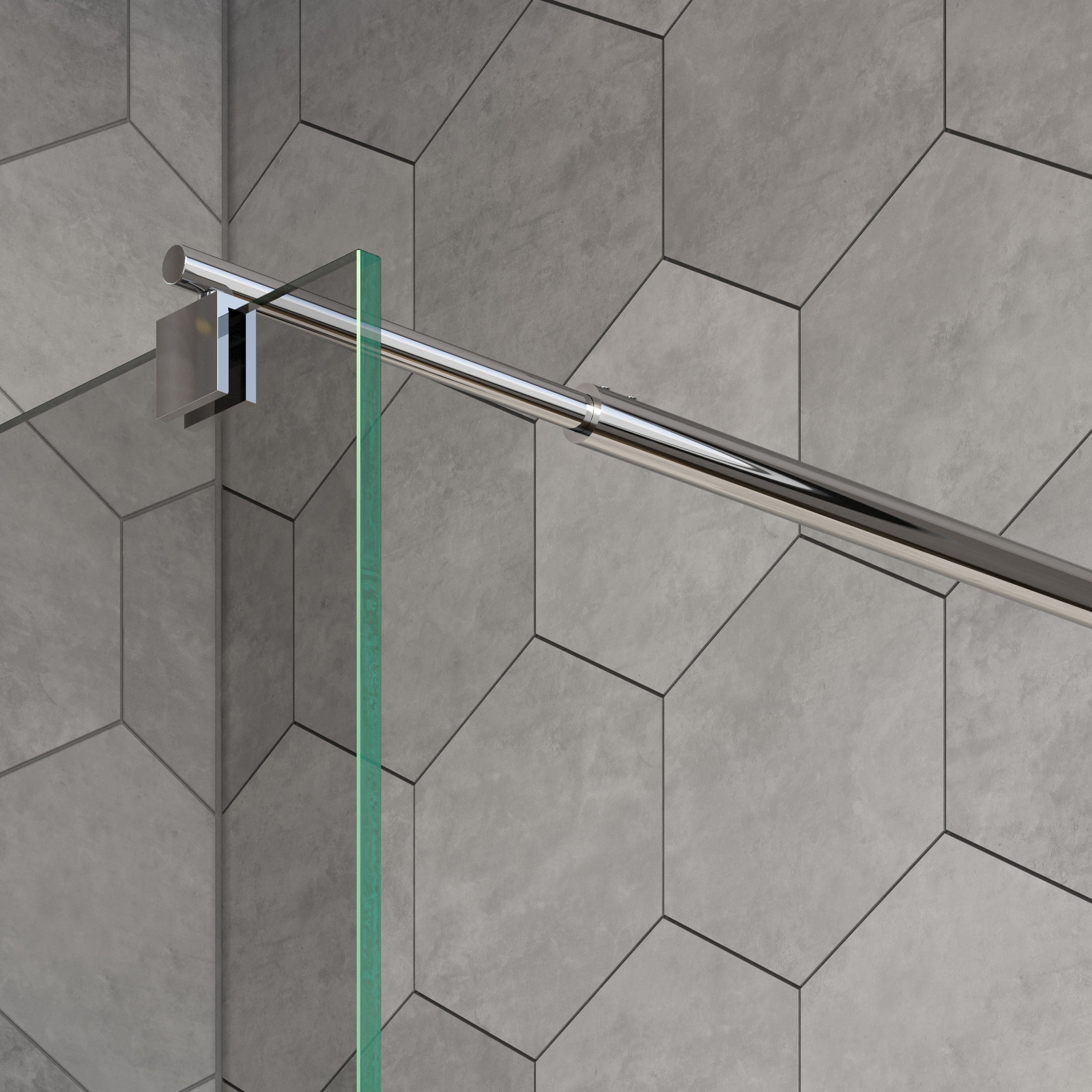 Brusekabine Walk-In Nano ægte glas EX101