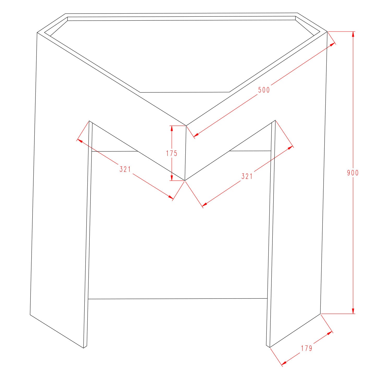 Kumme på totemsøjle i vinkel af Solid Surface TWZ70 - mathvid - 50 x 50 x 90 cm