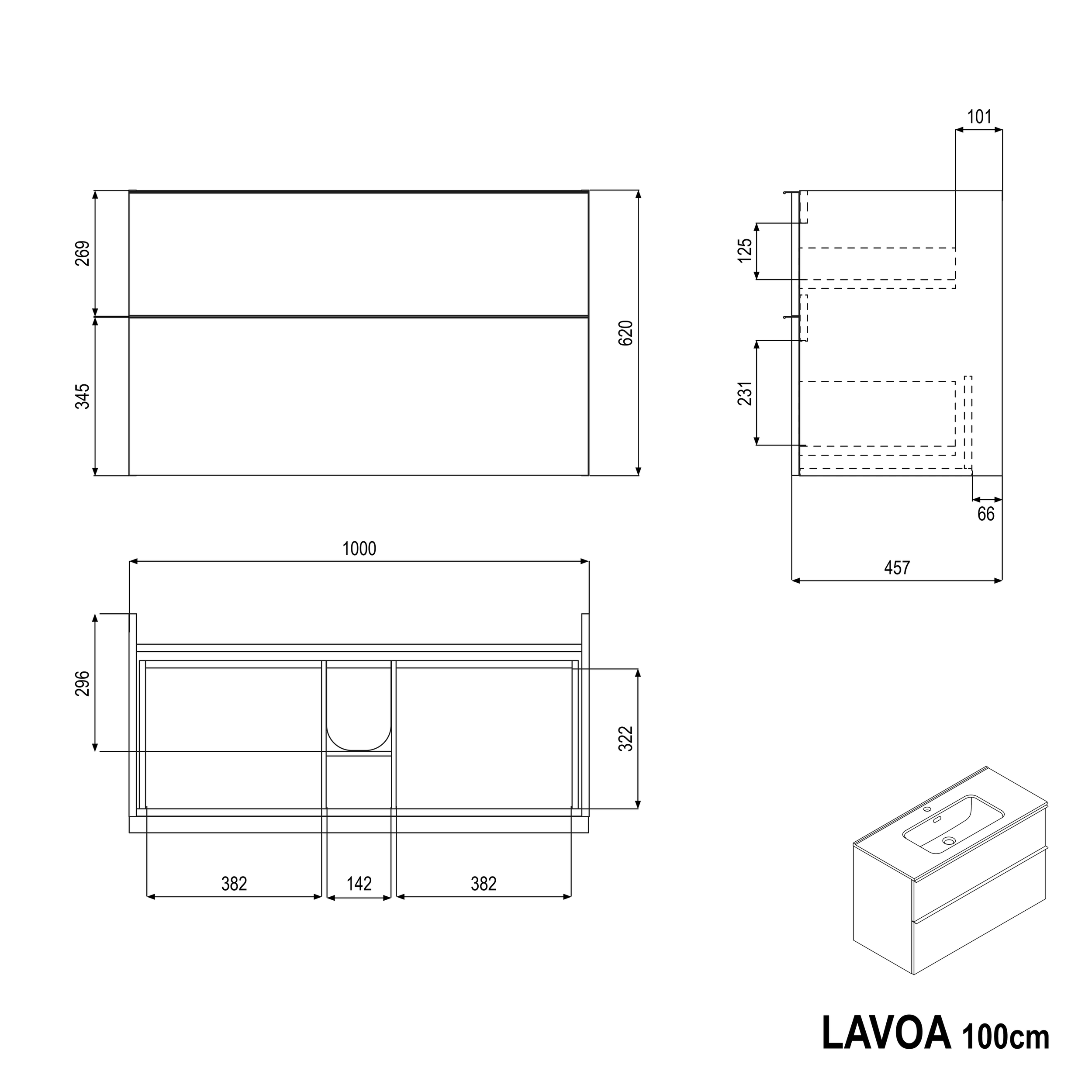 Vaskeskab LAVOA 100
