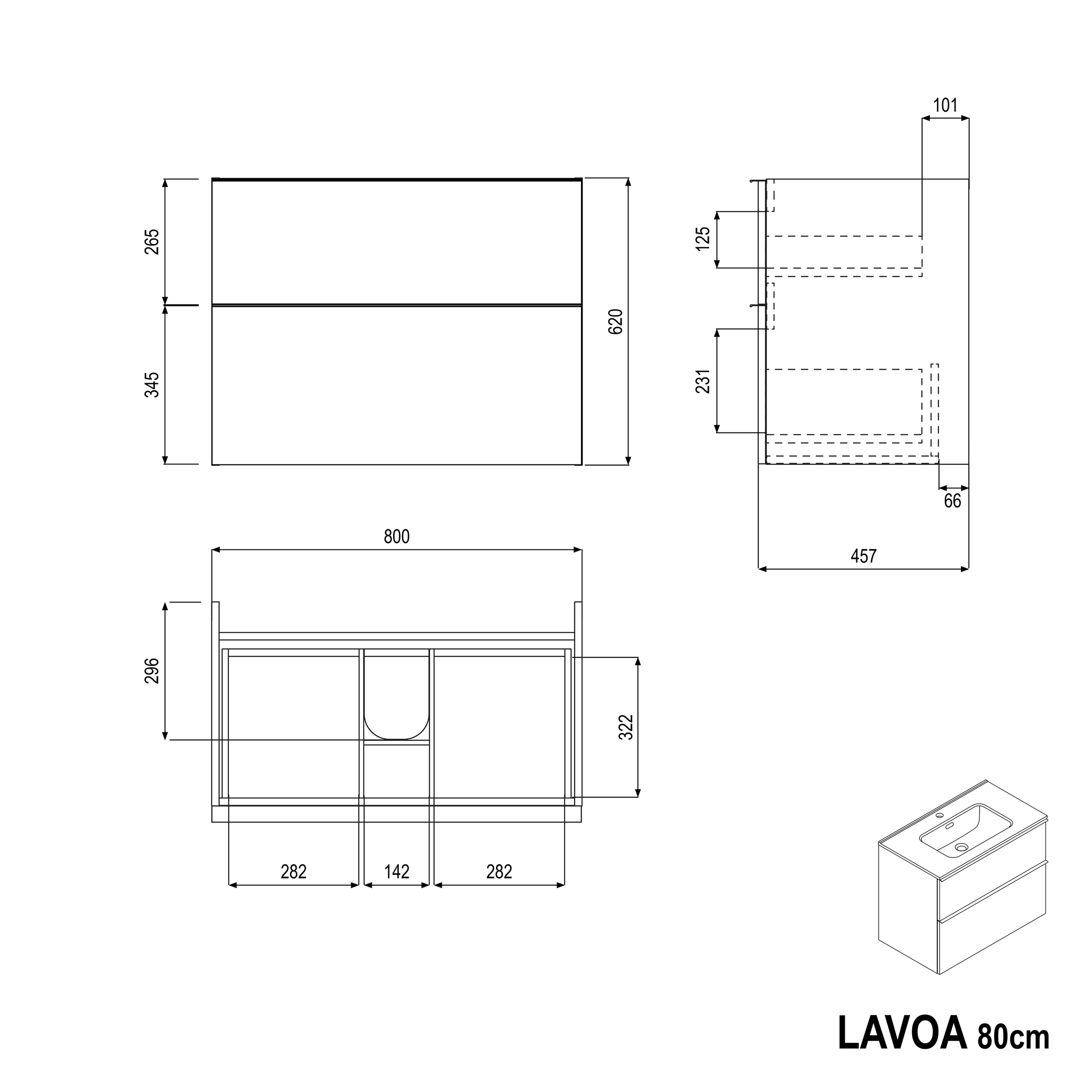 Vaskeskab LAVOA 80
