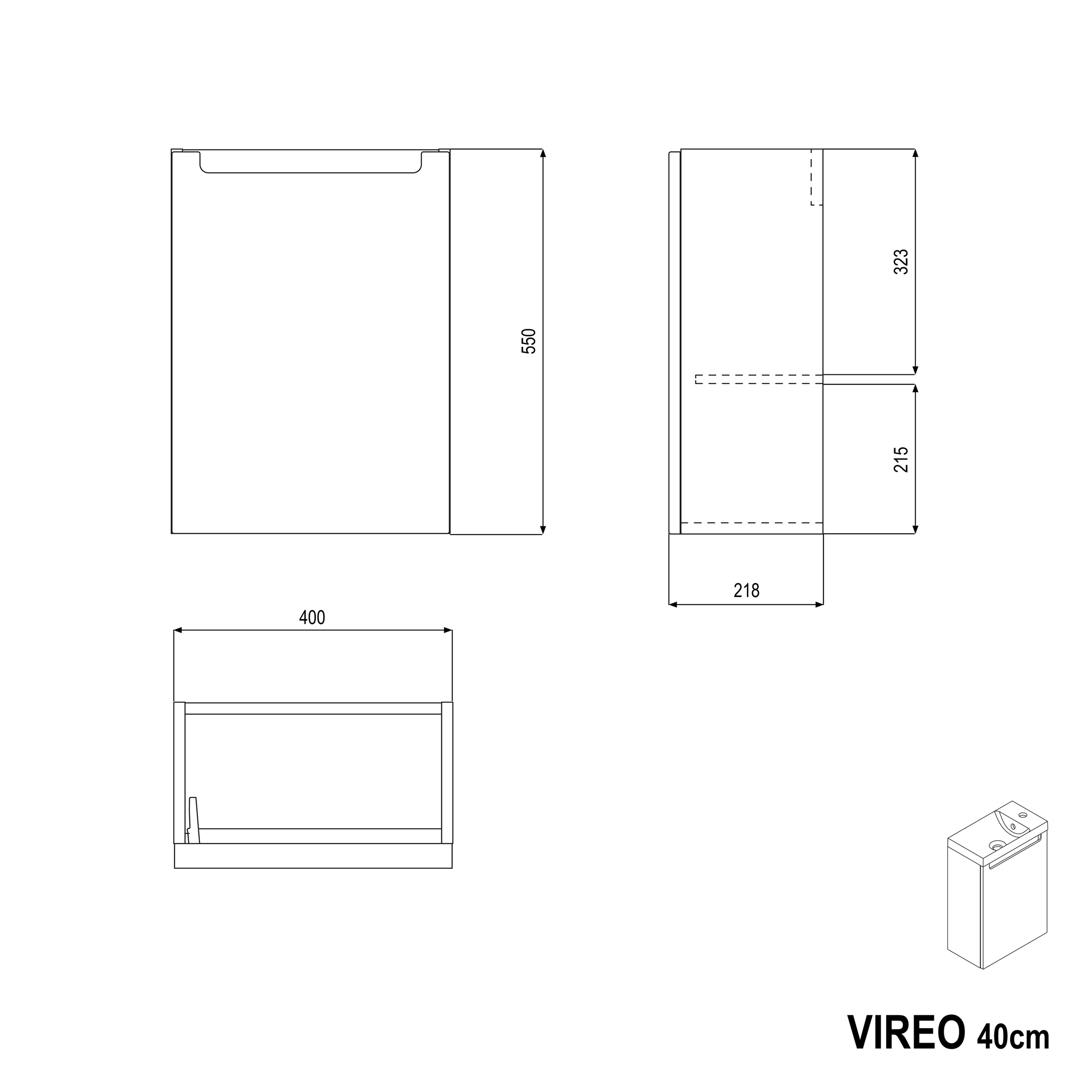 Underskab VIREO 40 cm