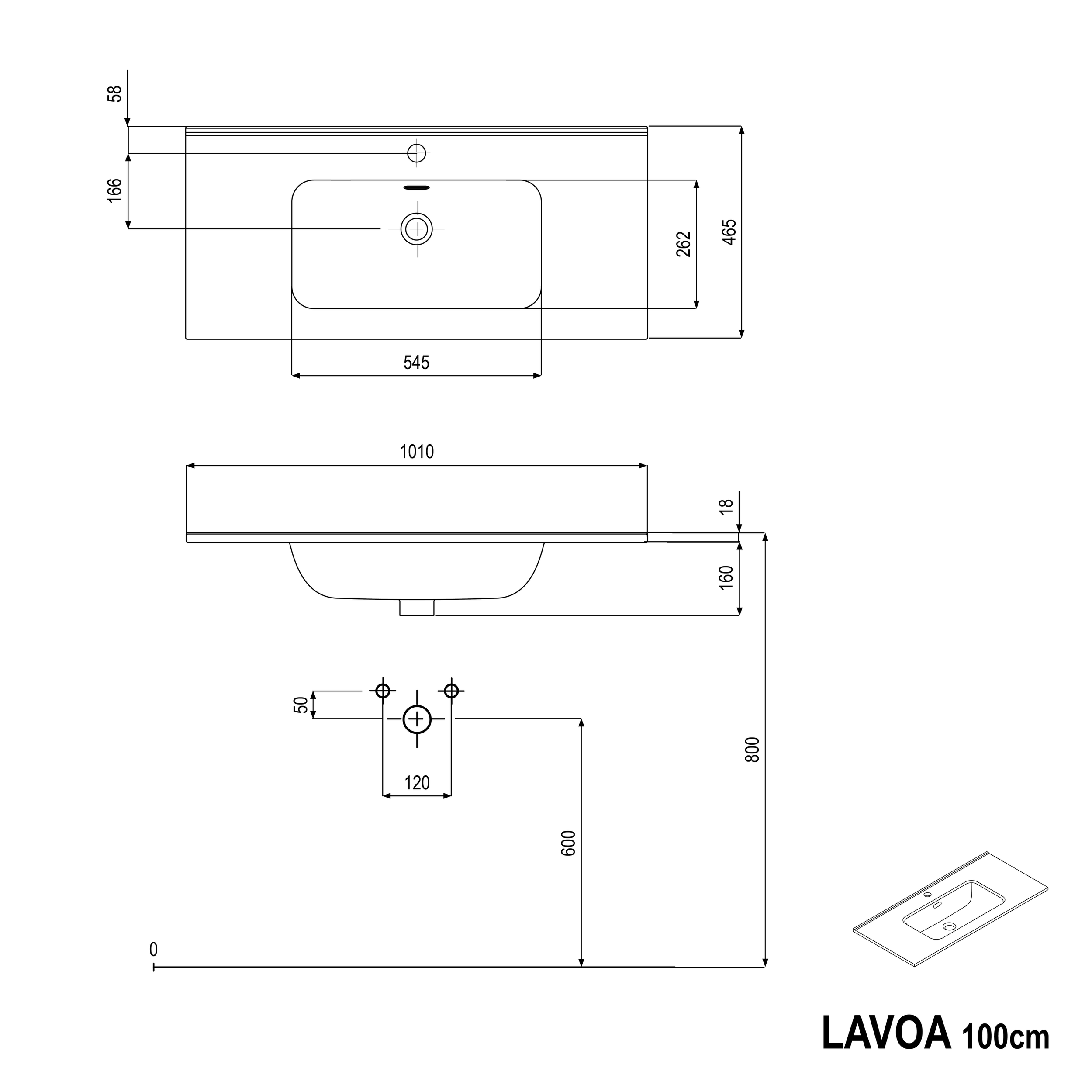 Vaskeskab LAVOA 100