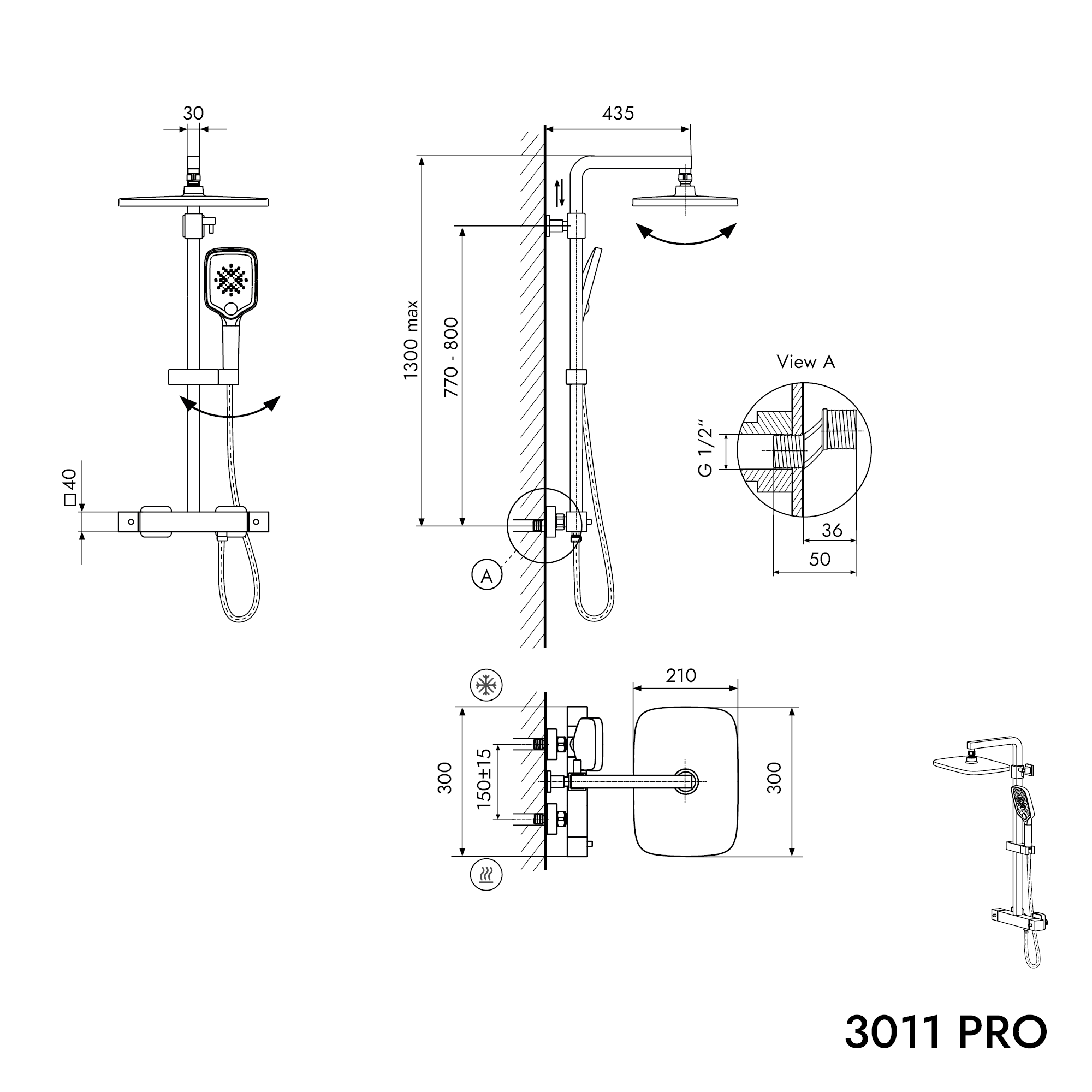 Brusestang Termostat 3011 PRO