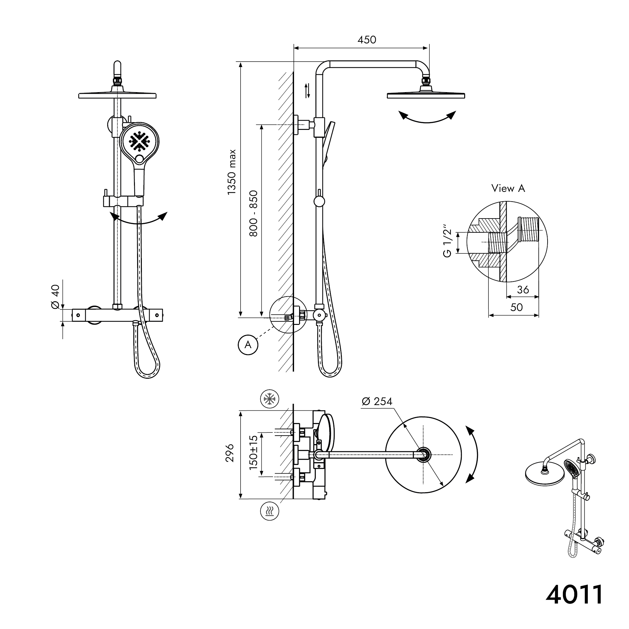 Brusepanel termostat 4011 PRO