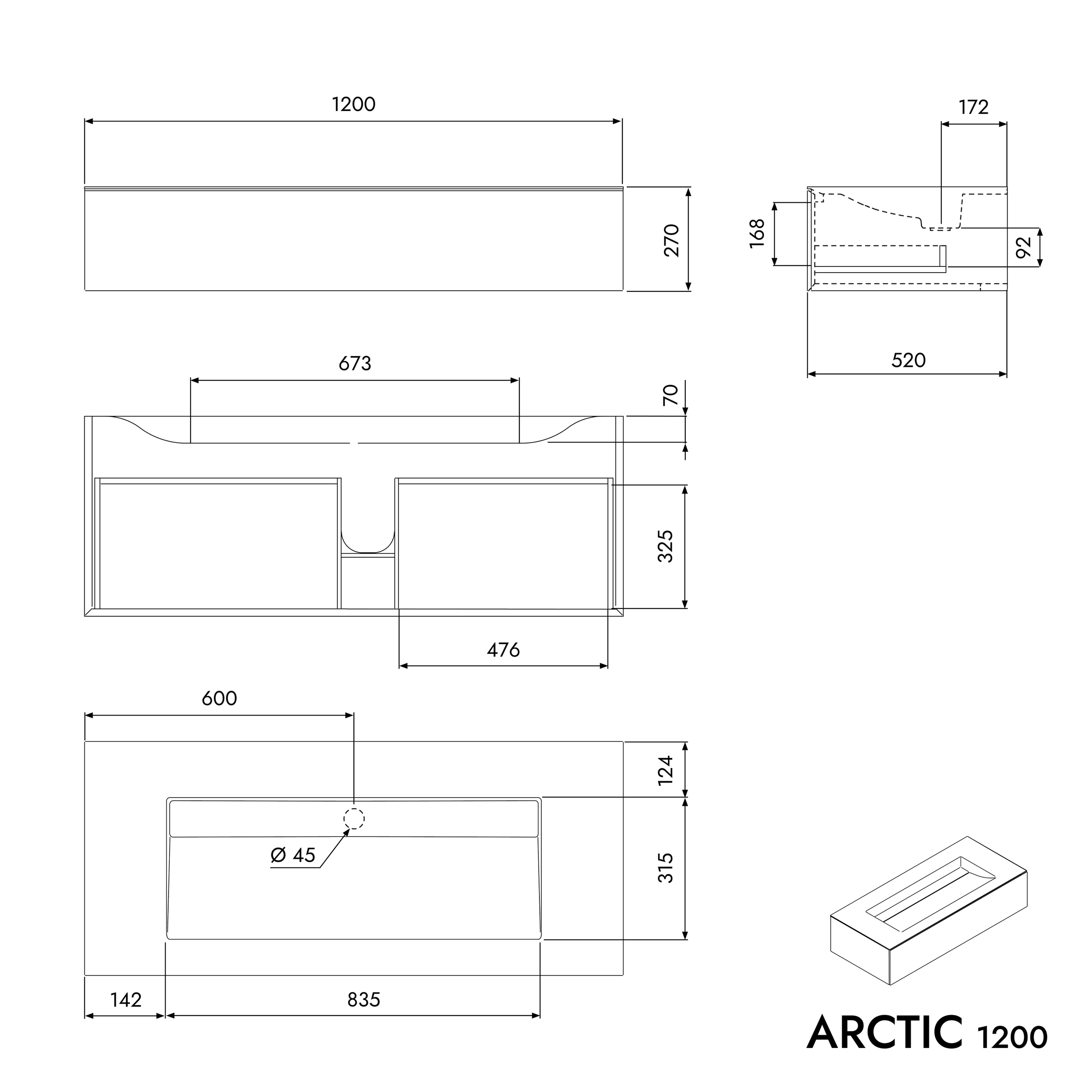 Vaskeskab ARCTIC 1200