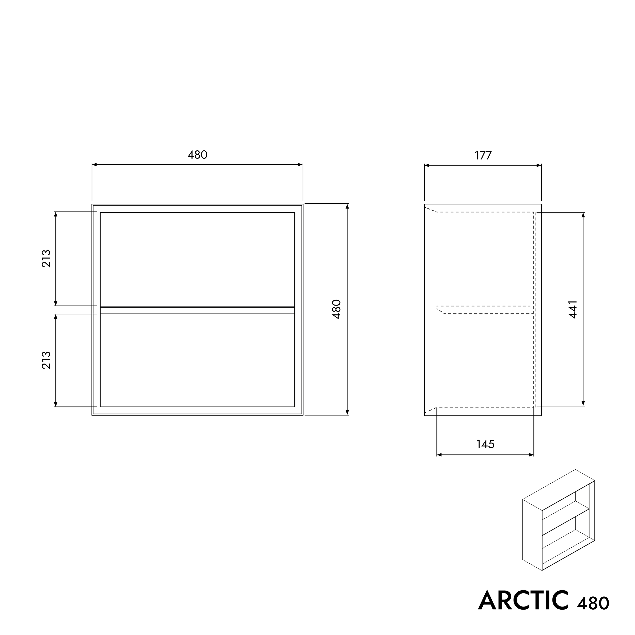 Væghylde ARCTIC 480